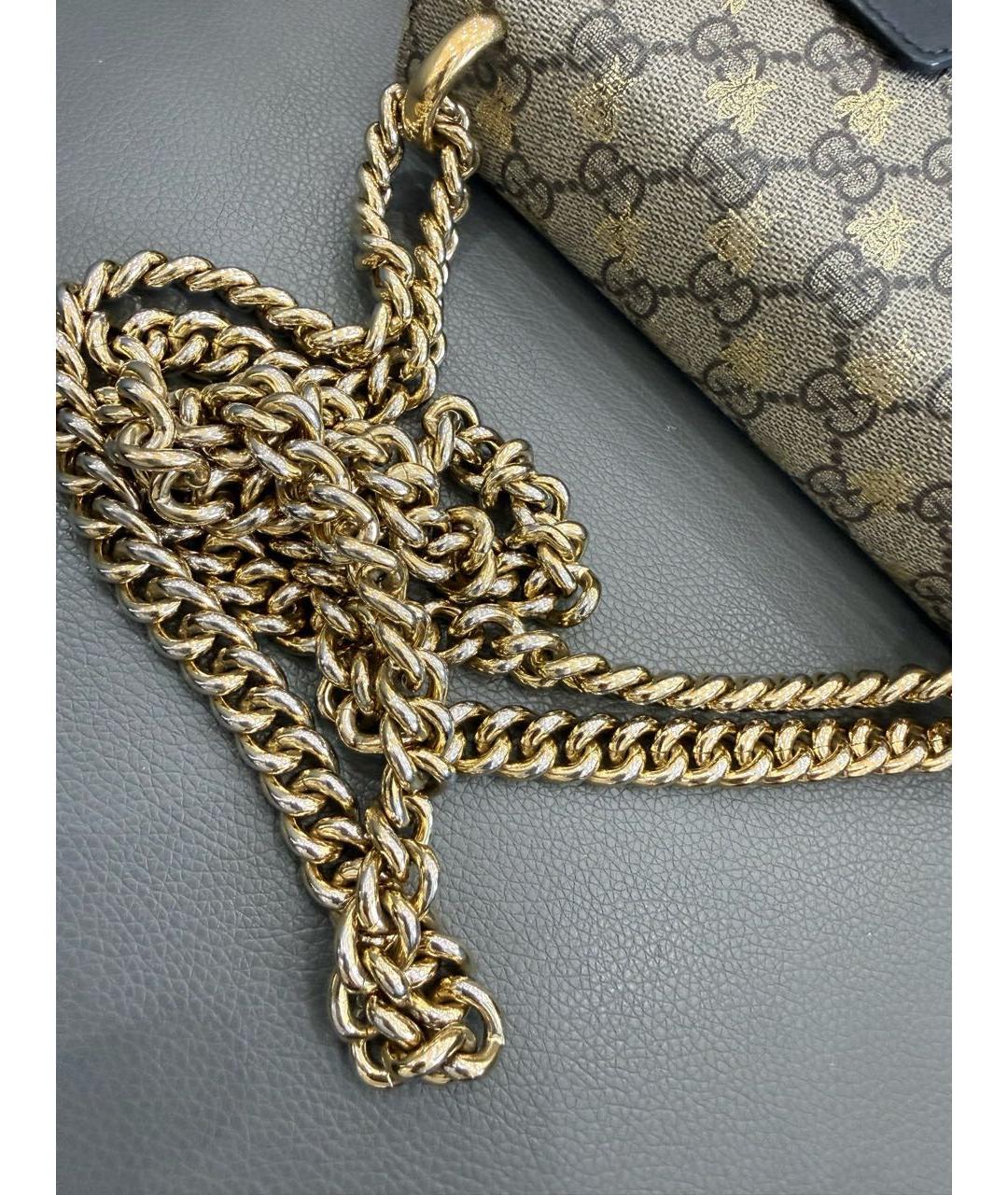 GUCCI Бежевая кожаная сумка через плечо, фото 7