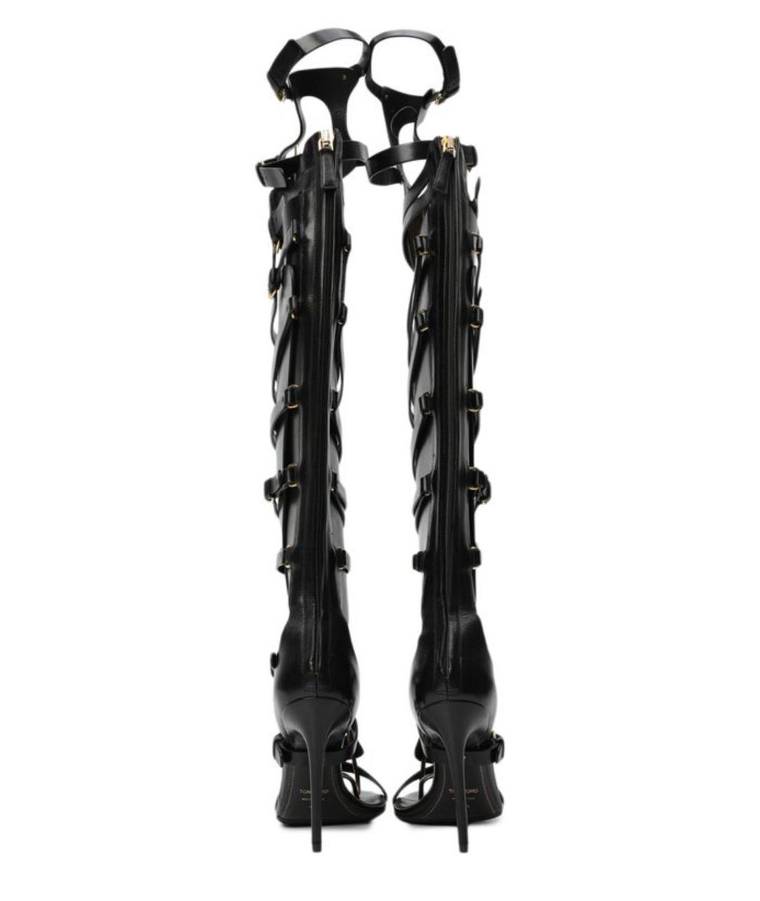 TOM FORD Черные кожаные босоножки, фото 4