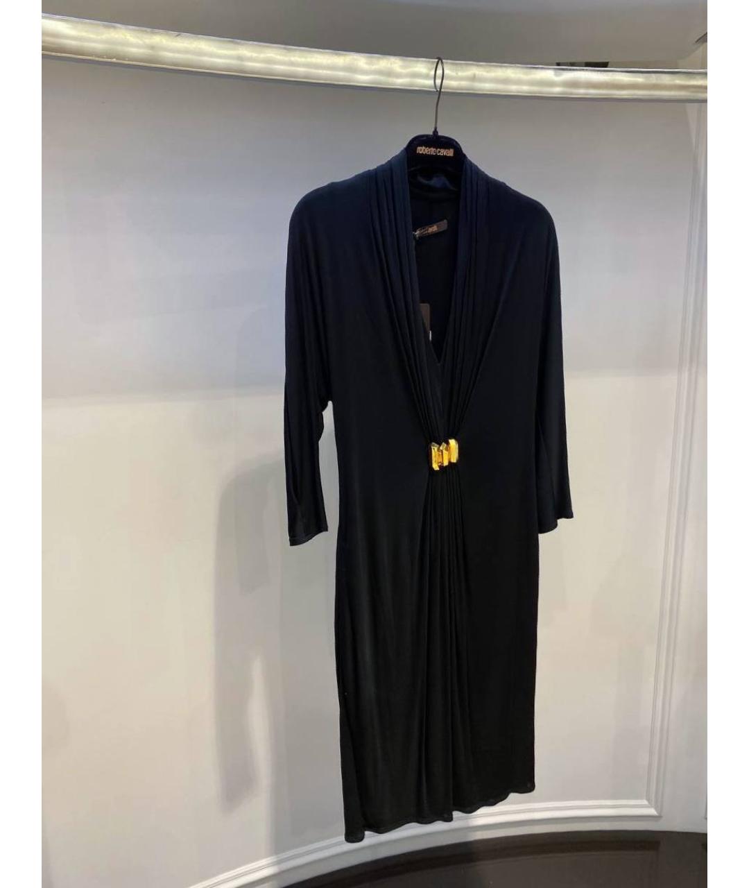 ROBERTO CAVALLI Черное ацетатное платье, фото 2