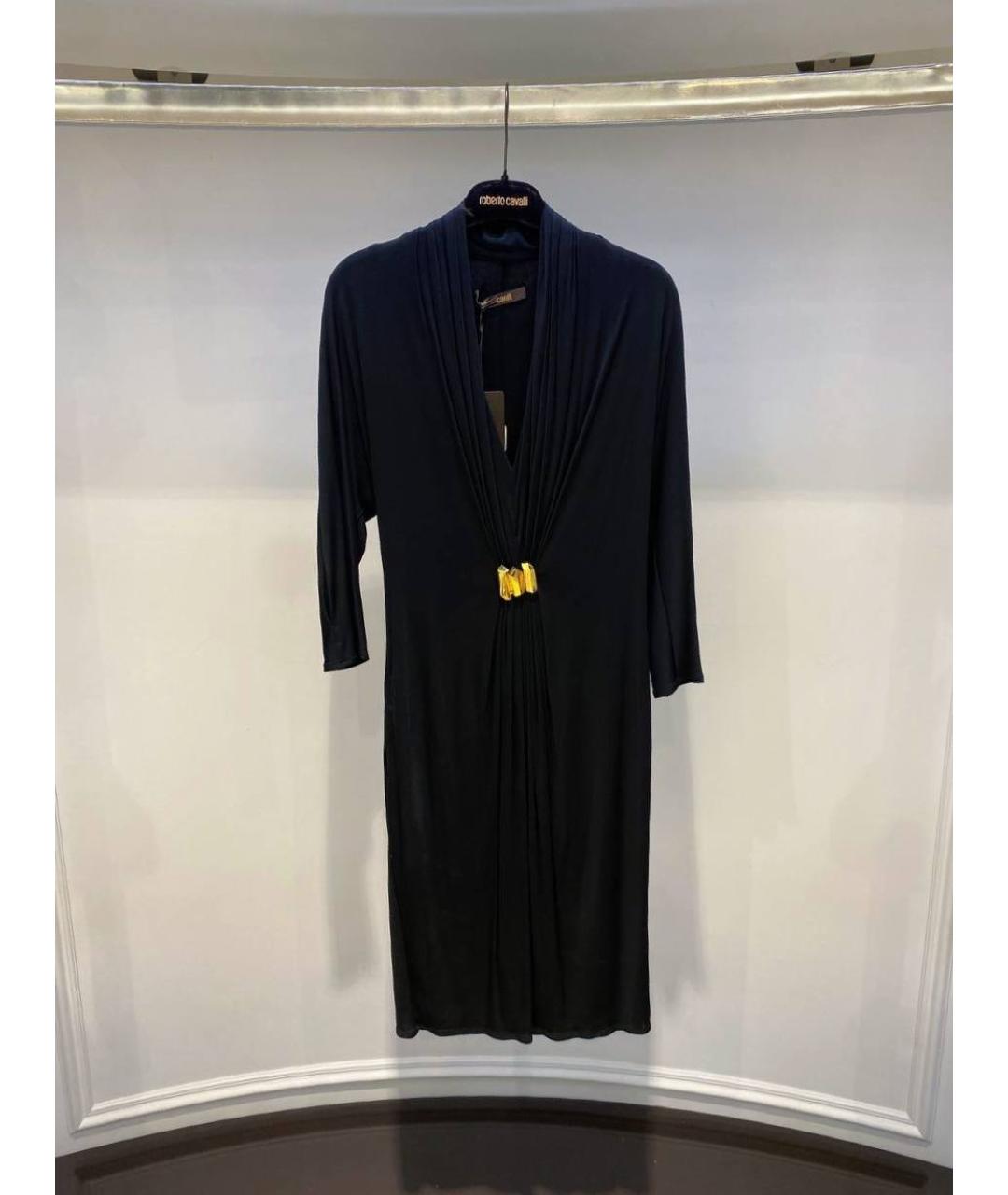 ROBERTO CAVALLI Черное ацетатное платье, фото 4