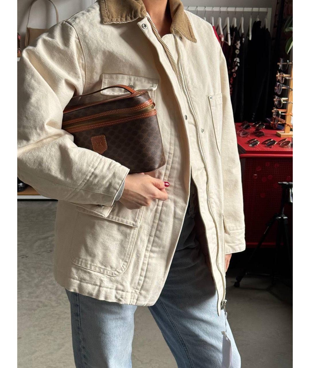 CELINE Коричневая кожаная сумка с короткими ручками, фото 6