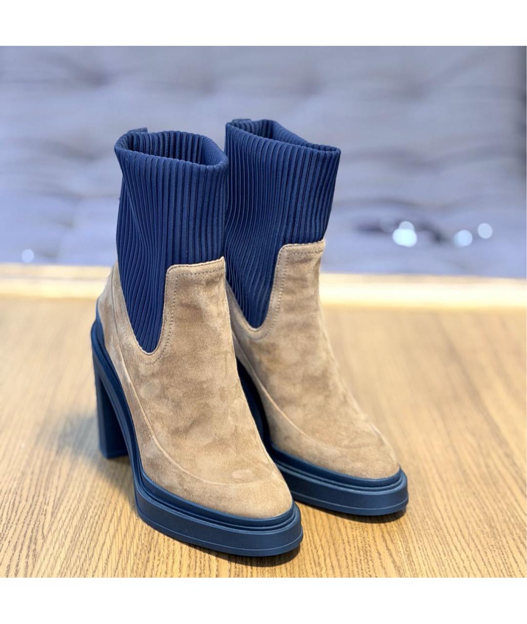 HERMES Коричневые замшевые ботильоны, фото 3