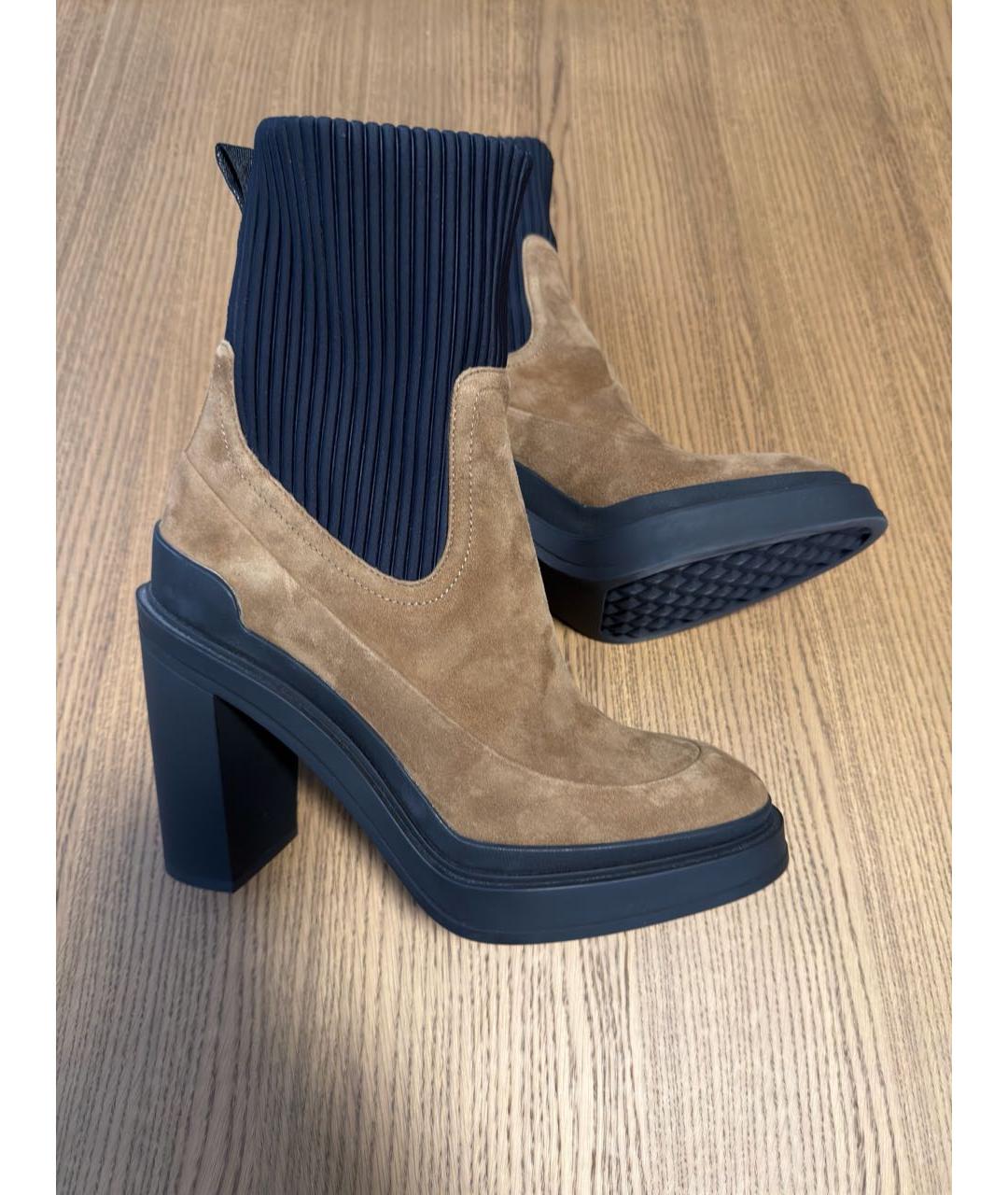 HERMES Коричневые замшевые ботильоны, фото 8