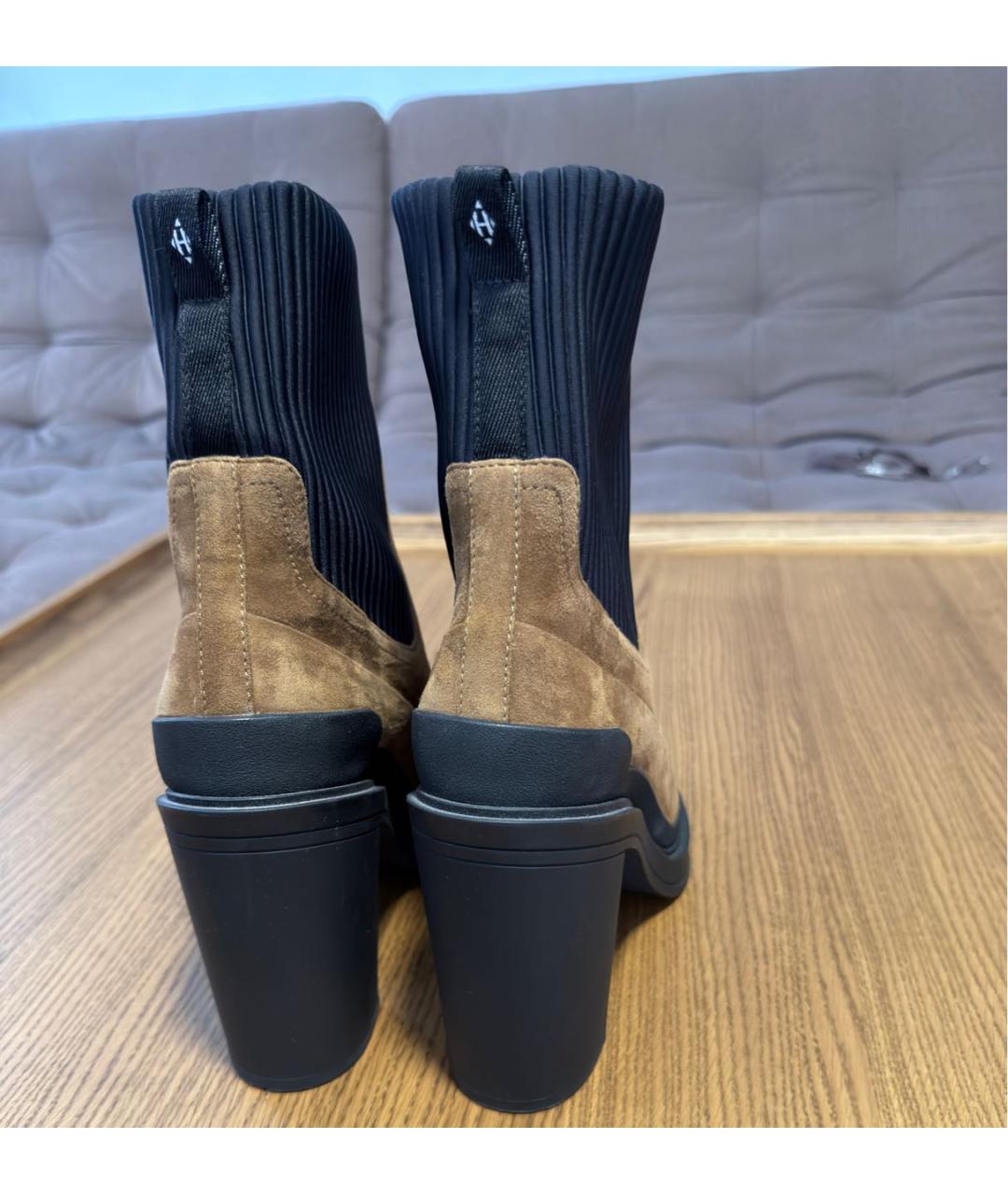 HERMES Коричневые замшевые ботильоны, фото 5