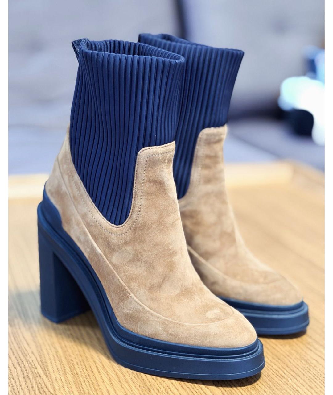 HERMES Коричневые замшевые ботильоны, фото 2