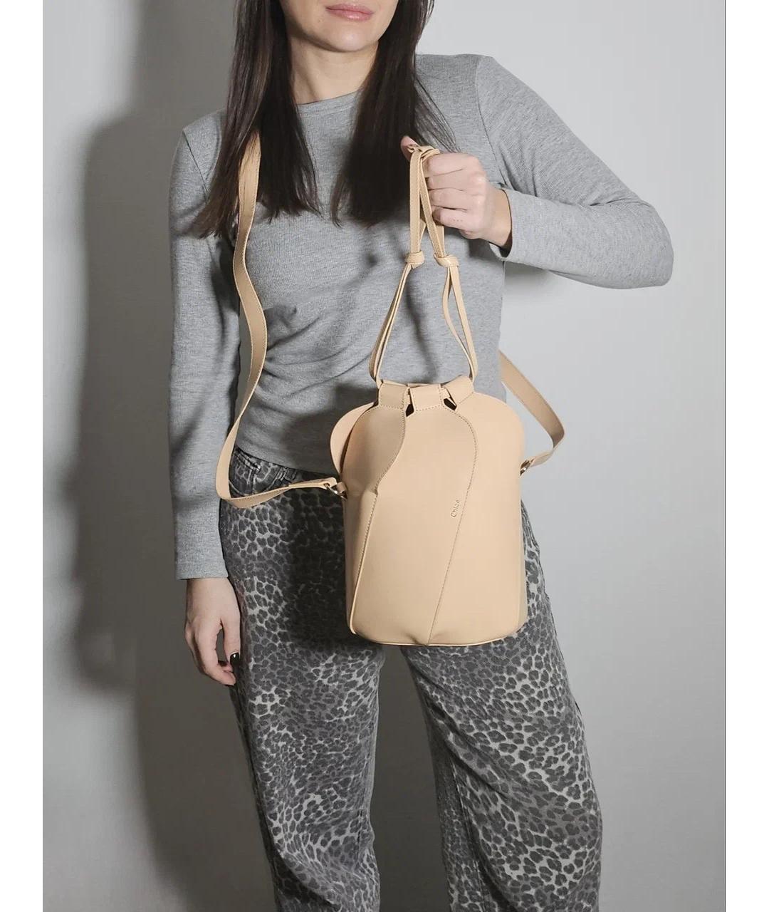 CHLOE Бежевая кожаная сумка через плечо, фото 5