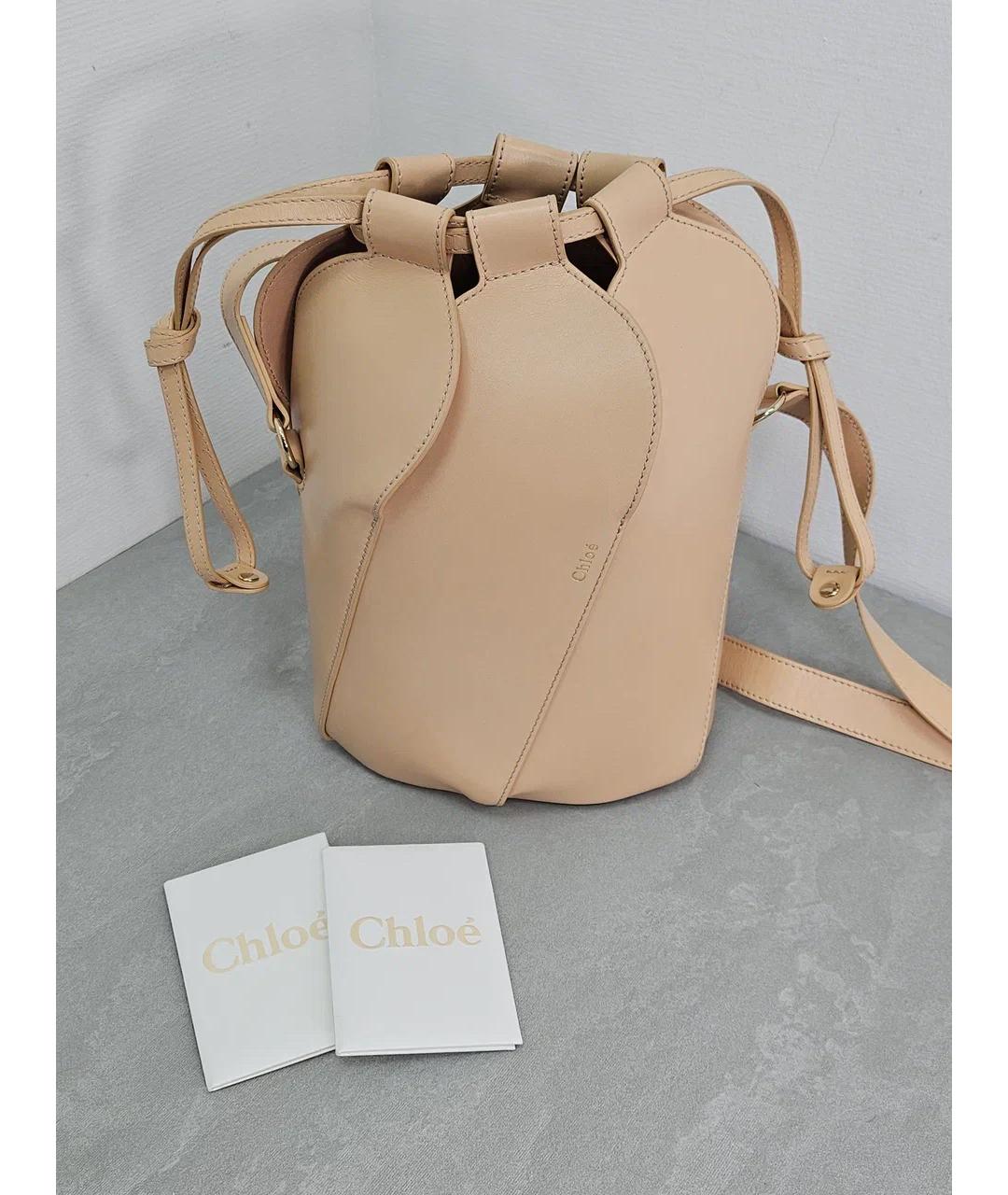 CHLOE Бежевая кожаная сумка через плечо, фото 6