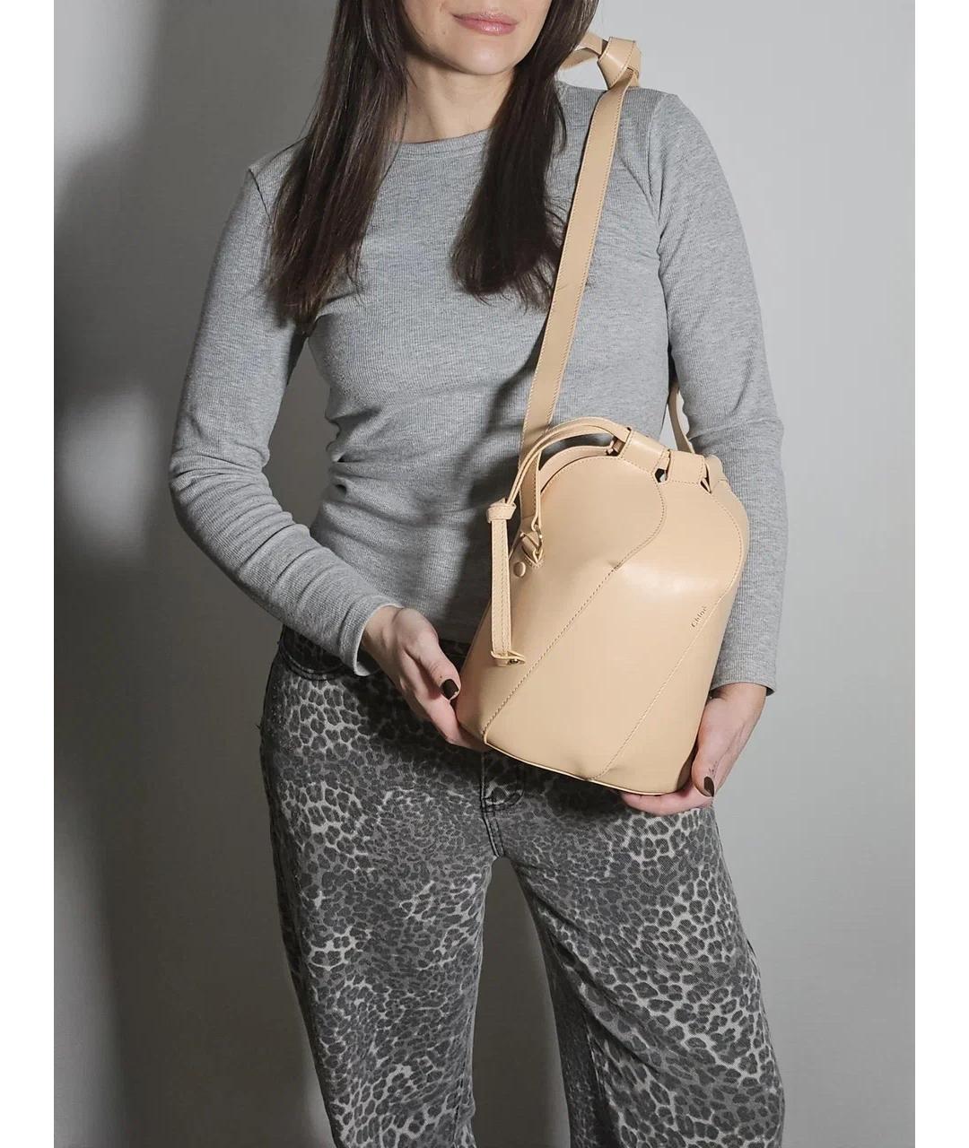 CHLOE Бежевая кожаная сумка через плечо, фото 4
