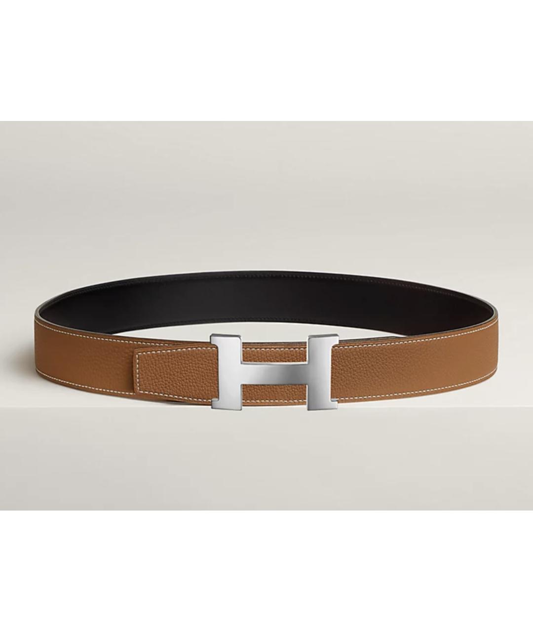 HERMES Черный кожаный ремень, фото 2