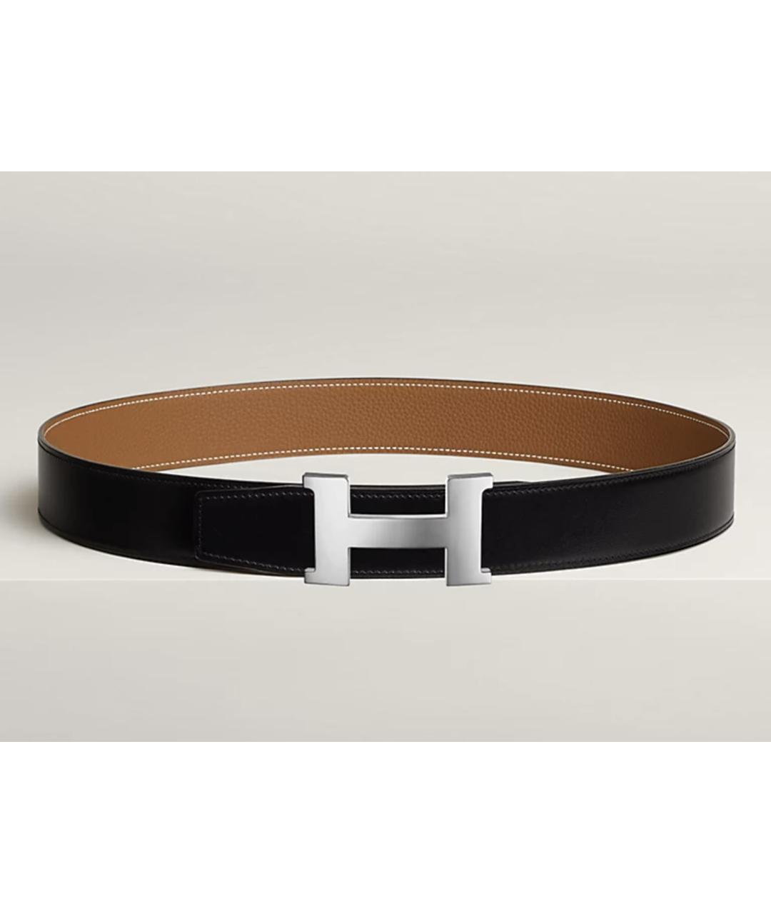 HERMES Черный кожаный ремень, фото 3