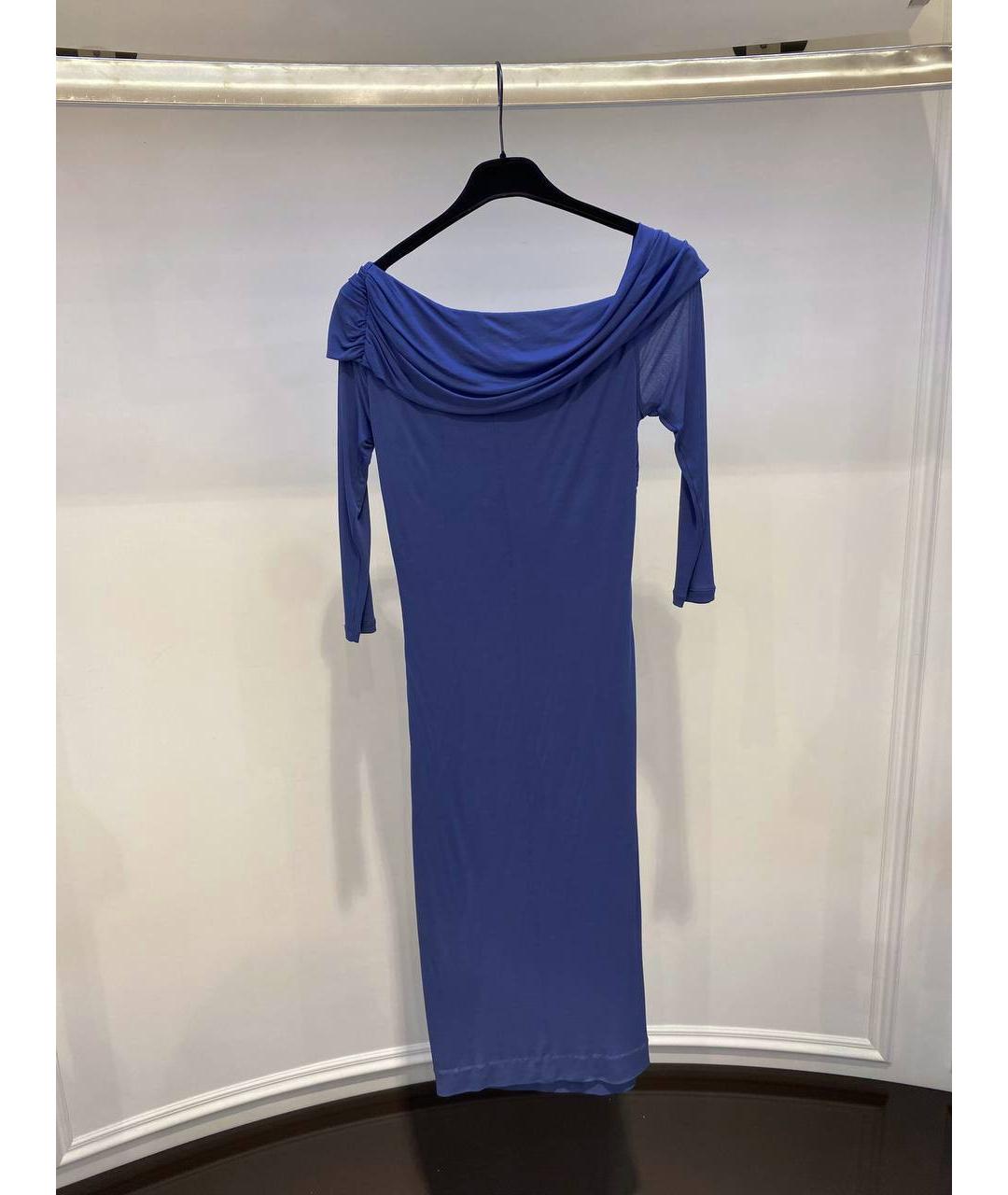 ROBERTO CAVALLI Синее ацетатное платье, фото 3