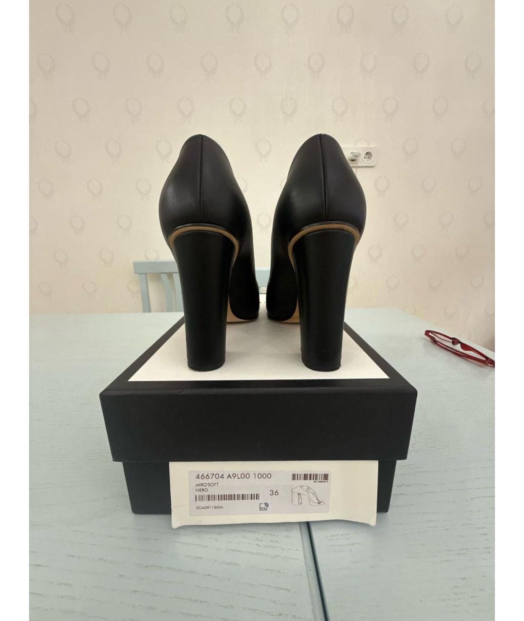 GUCCI Черные кожаные туфли, фото 4