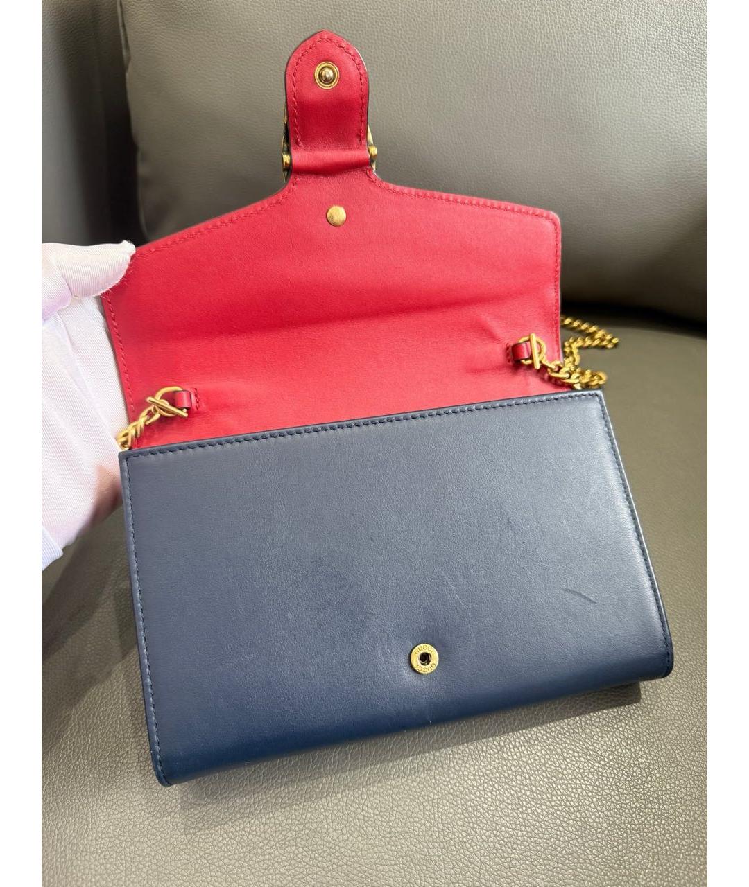 GUCCI Синяя кожаная сумка через плечо, фото 7