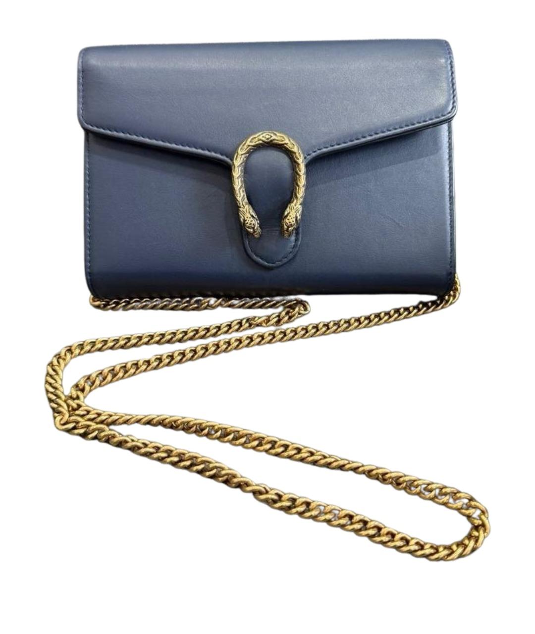 GUCCI Синяя кожаная сумка через плечо, фото 1