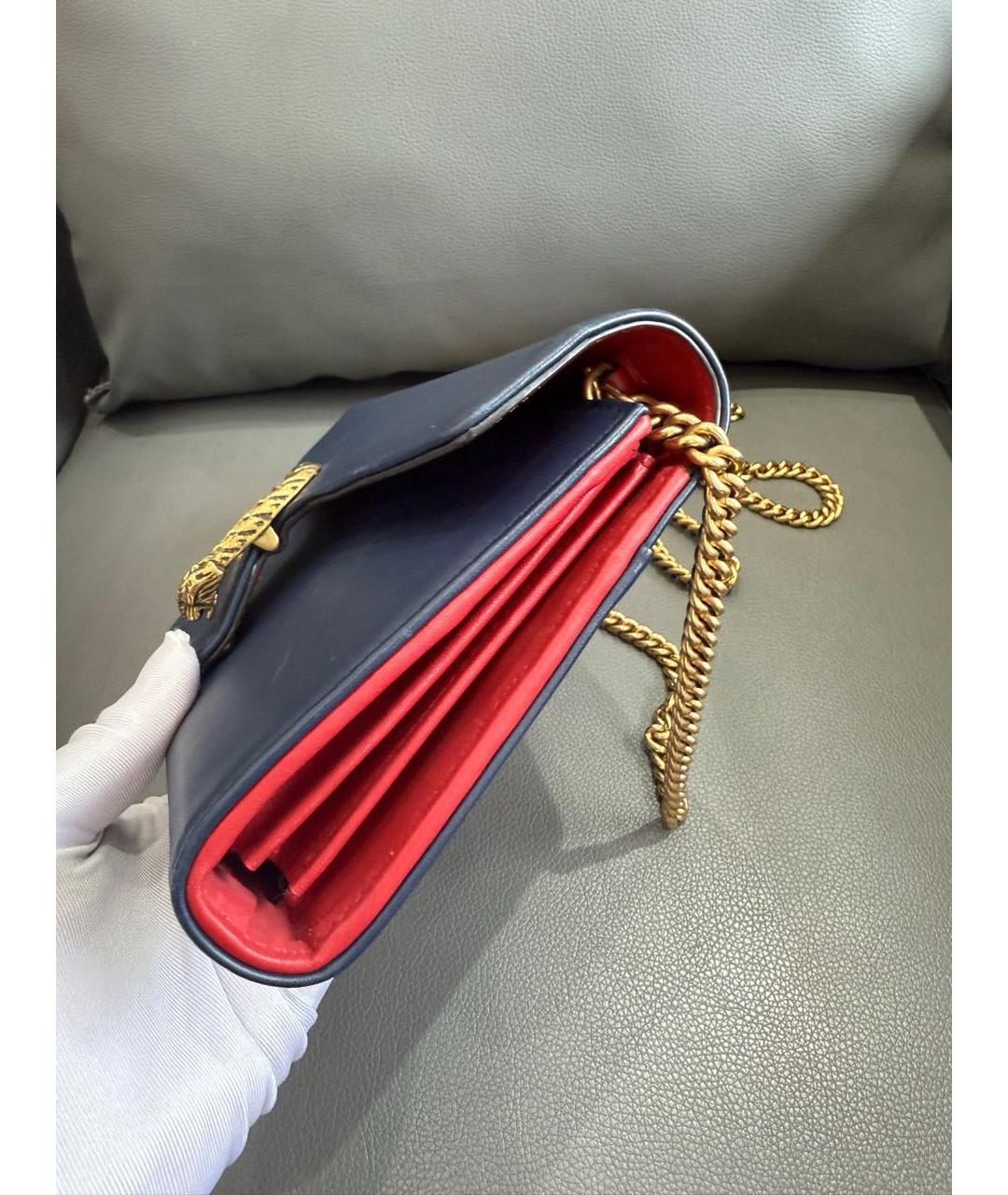 GUCCI Синяя кожаная сумка через плечо, фото 4