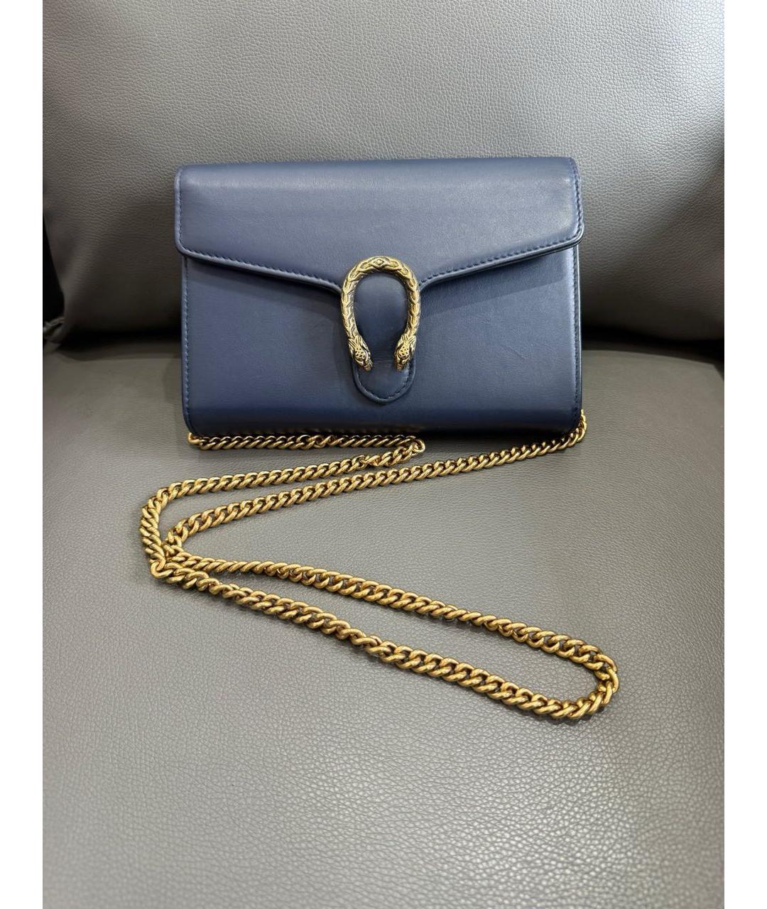 GUCCI Синяя кожаная сумка через плечо, фото 9