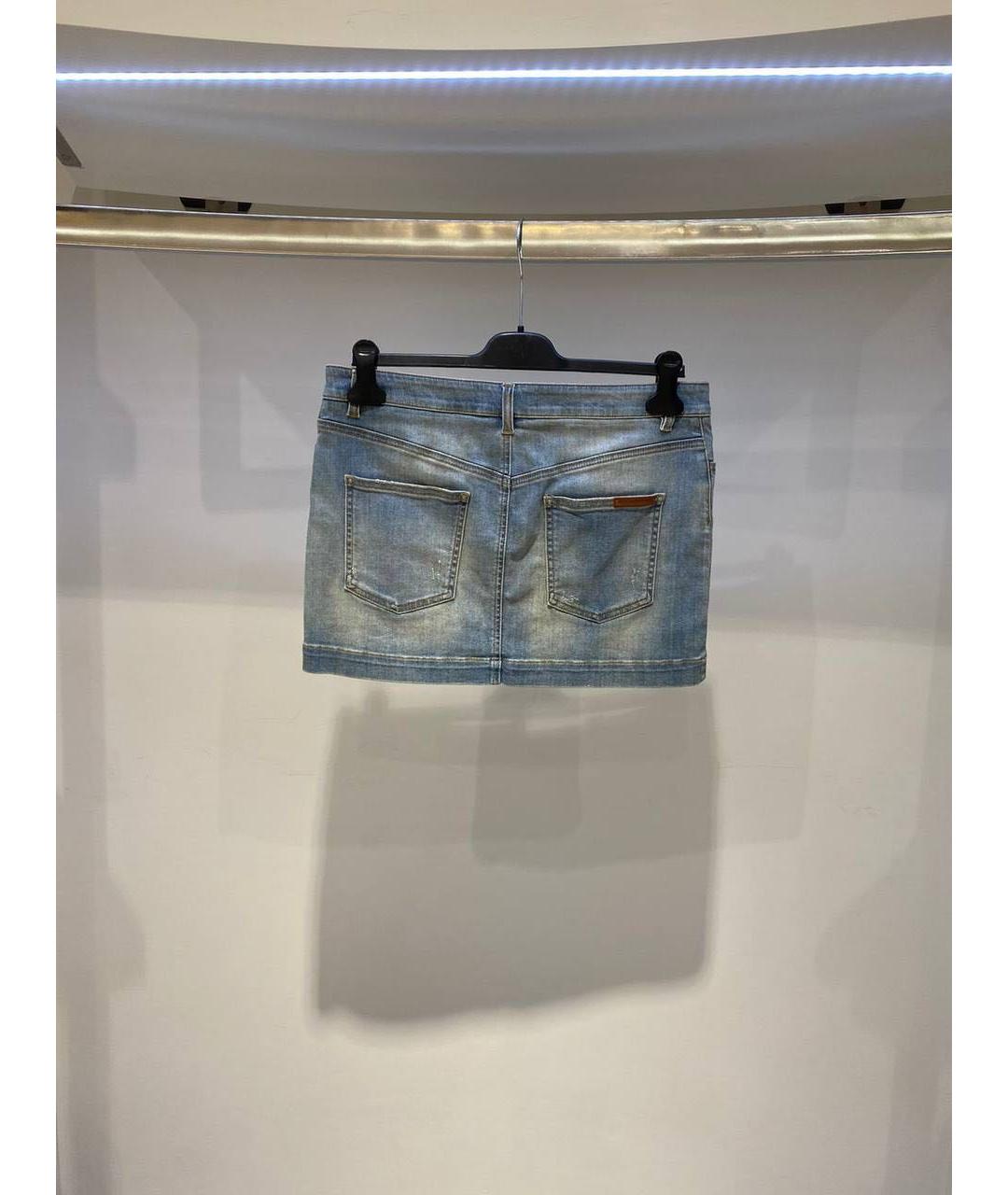 DOLCE&GABBANA Синяя юбка мини, фото 2