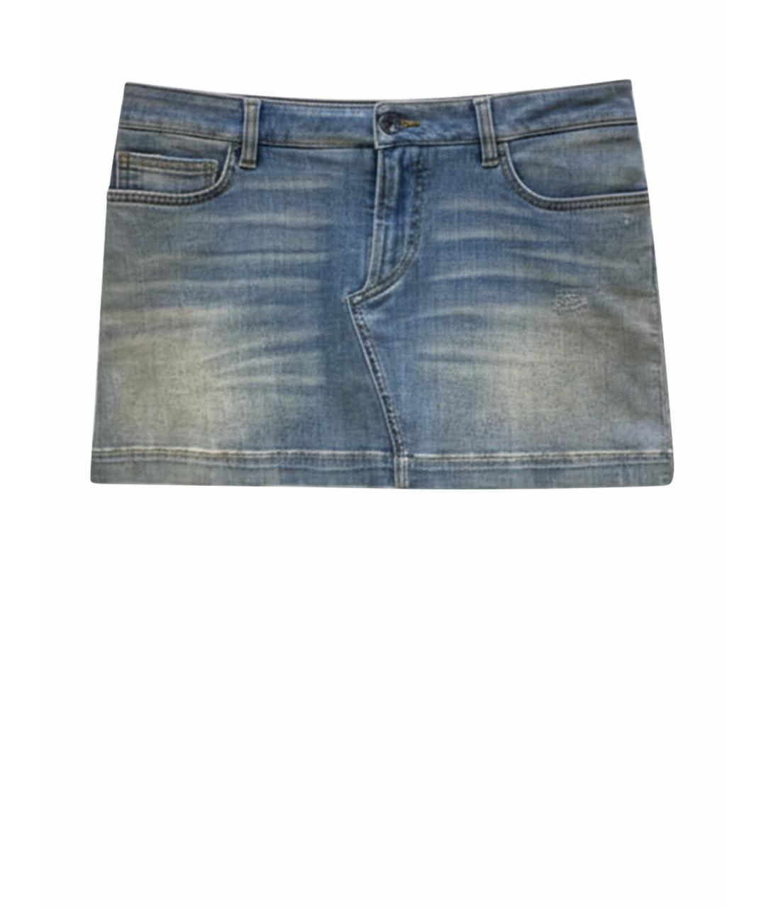 DOLCE&GABBANA Синяя юбка мини, фото 1