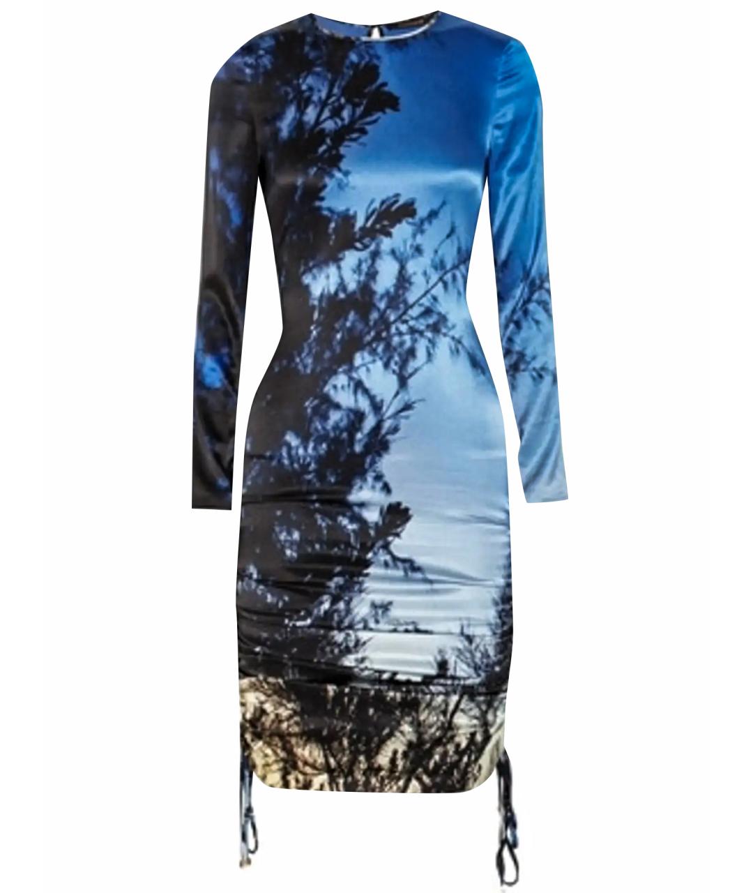 ROBERTO CAVALLI Мульти шелковое платье, фото 1