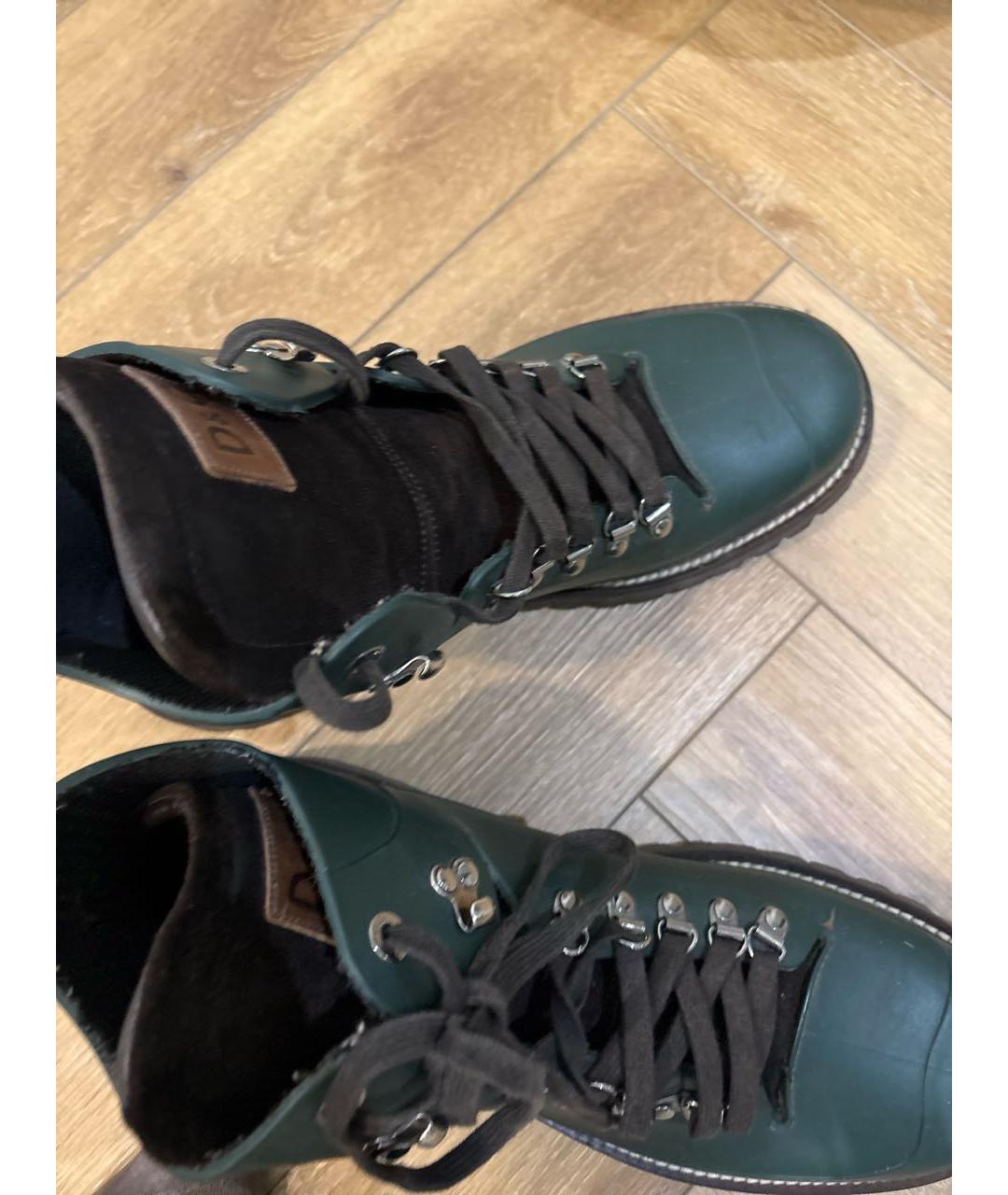 DOLCE&GABBANA Хаки резиновые высокие ботинки, фото 6