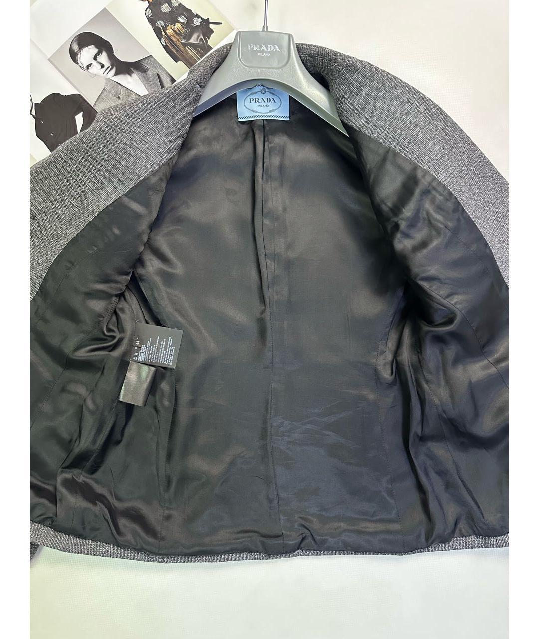 PRADA Серый шерстяной жакет/пиджак, фото 5