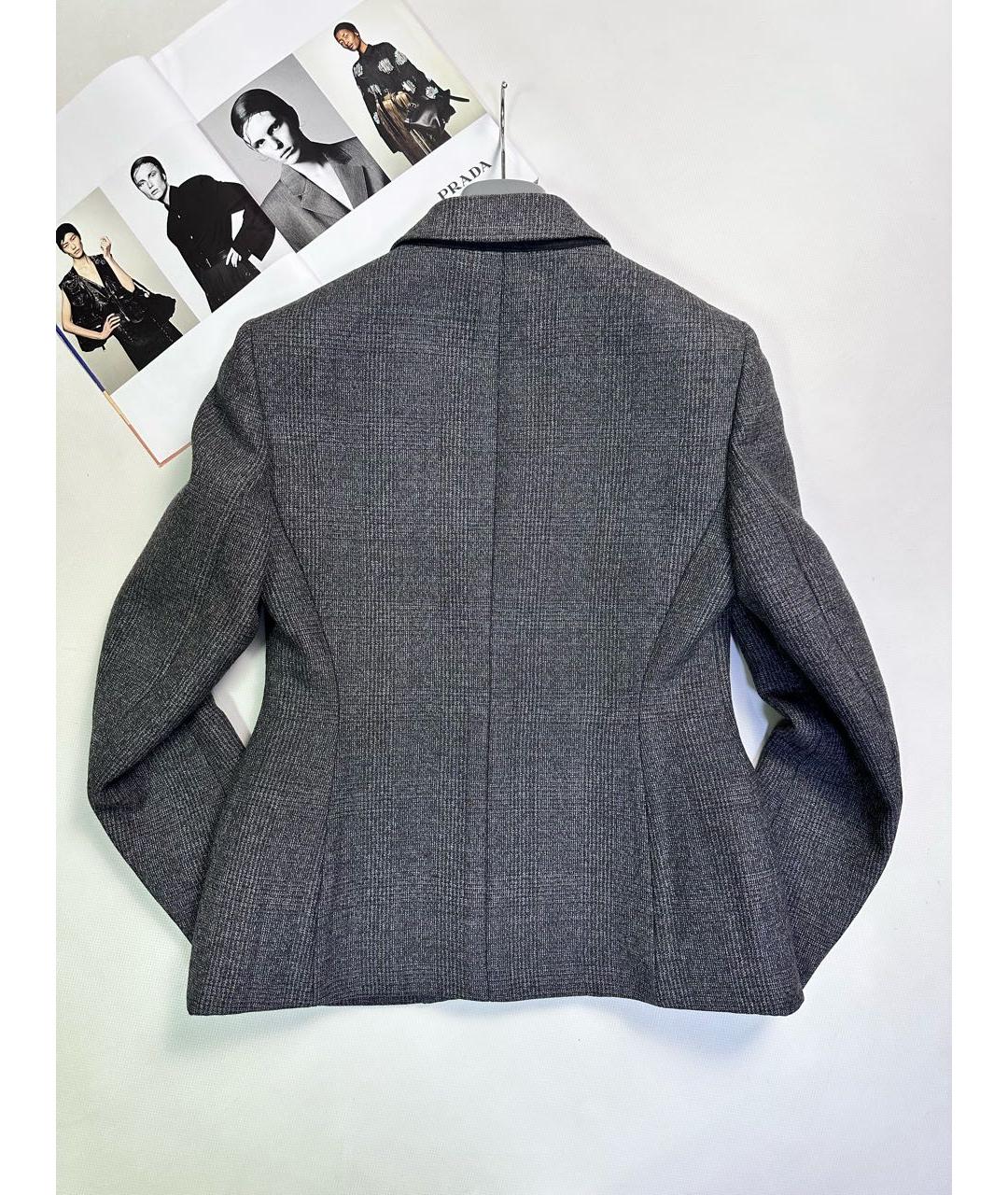 PRADA Серый шерстяной жакет/пиджак, фото 4