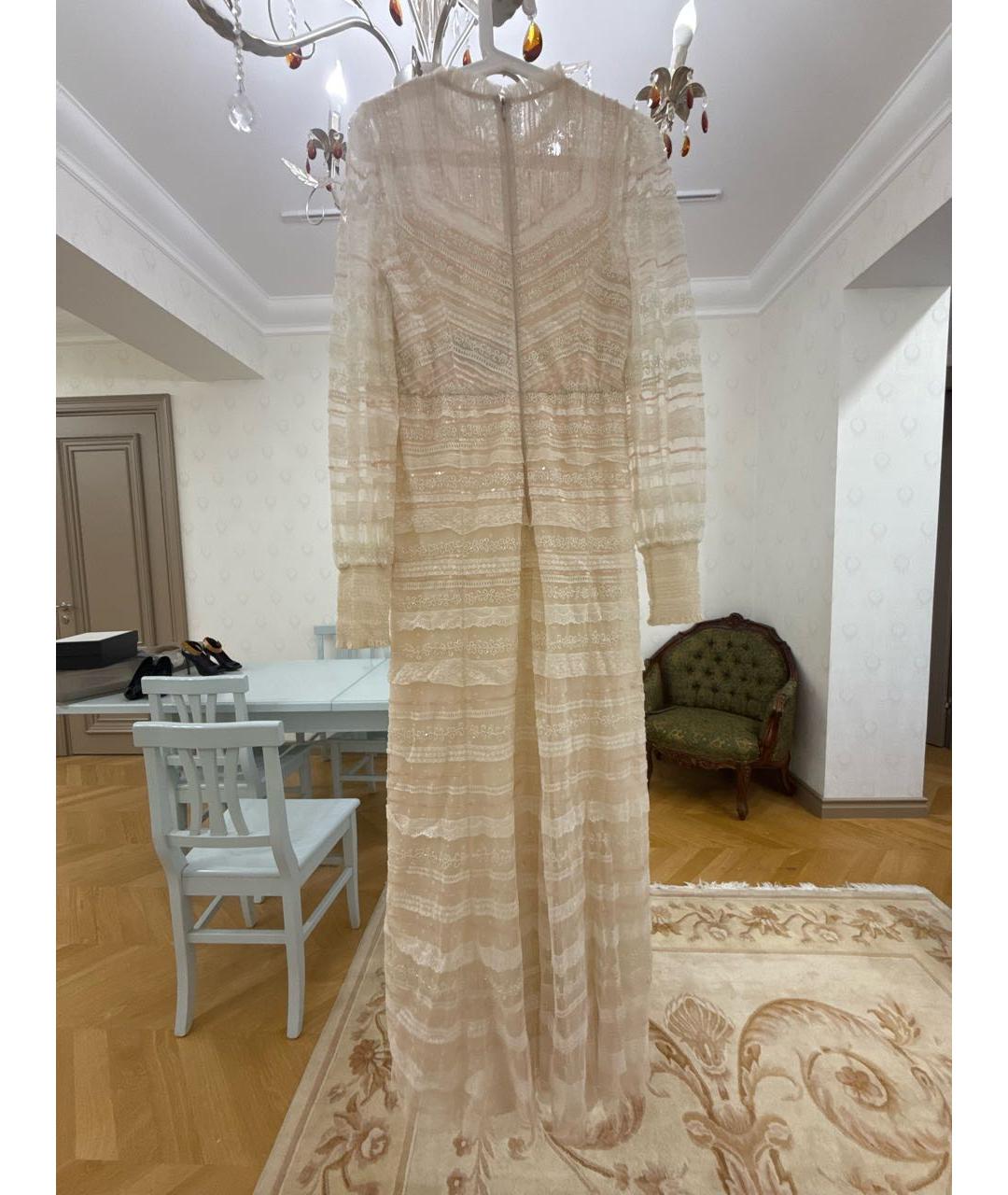 NEEDLE & THREAD Бежевое кружевное вечернее платье, фото 2