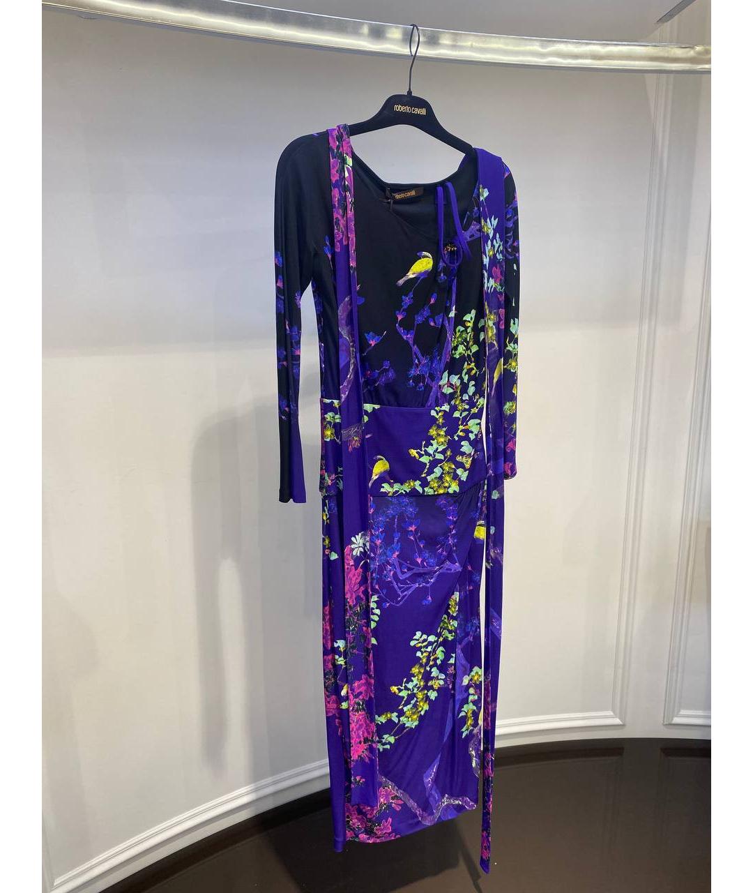 ROBERTO CAVALLI Мульти вискозное вечернее платье, фото 2