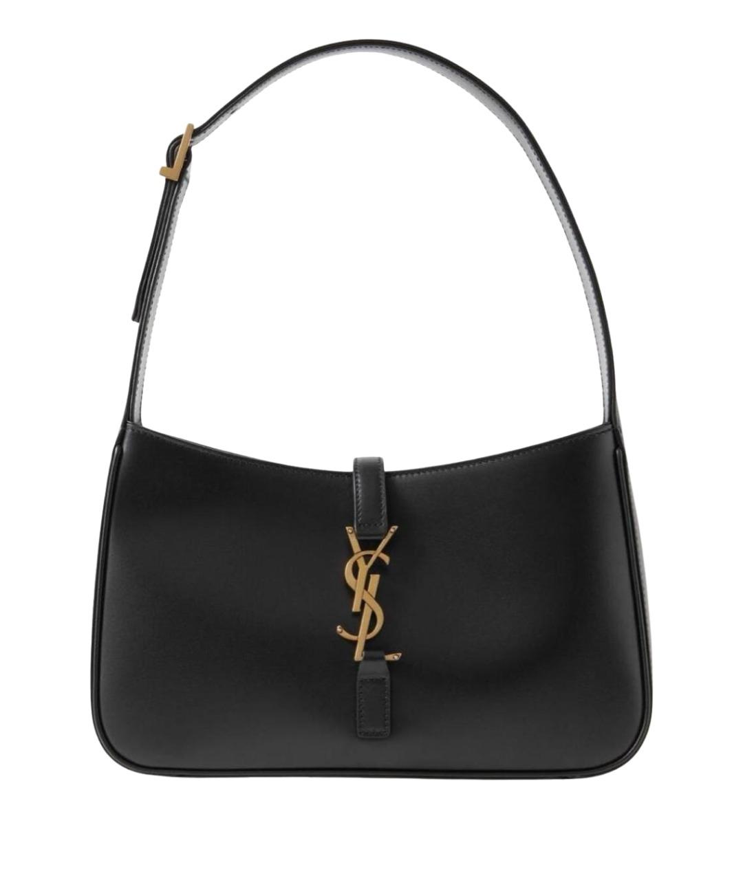 SAINT LAURENT Черная кожаная сумка через плечо, фото 1