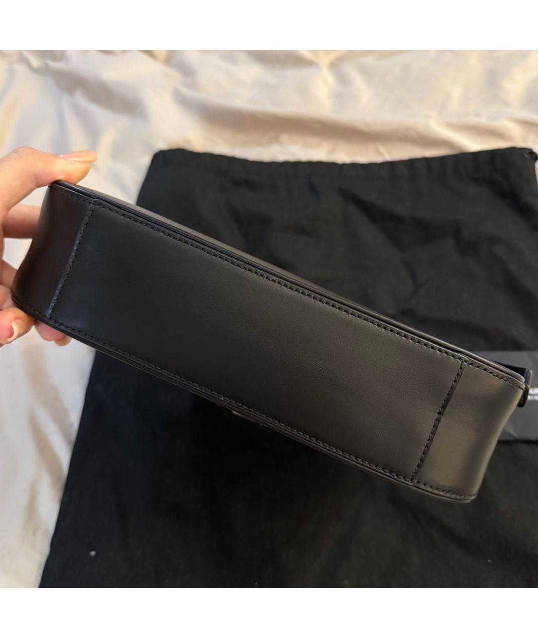 SAINT LAURENT Черная кожаная сумка через плечо, фото 4