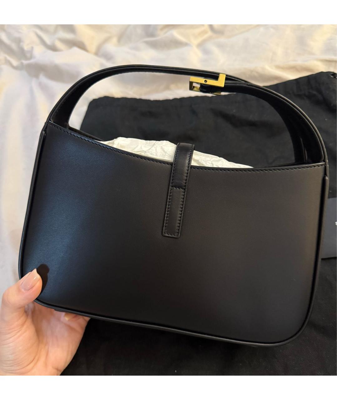 SAINT LAURENT Черная кожаная сумка через плечо, фото 3