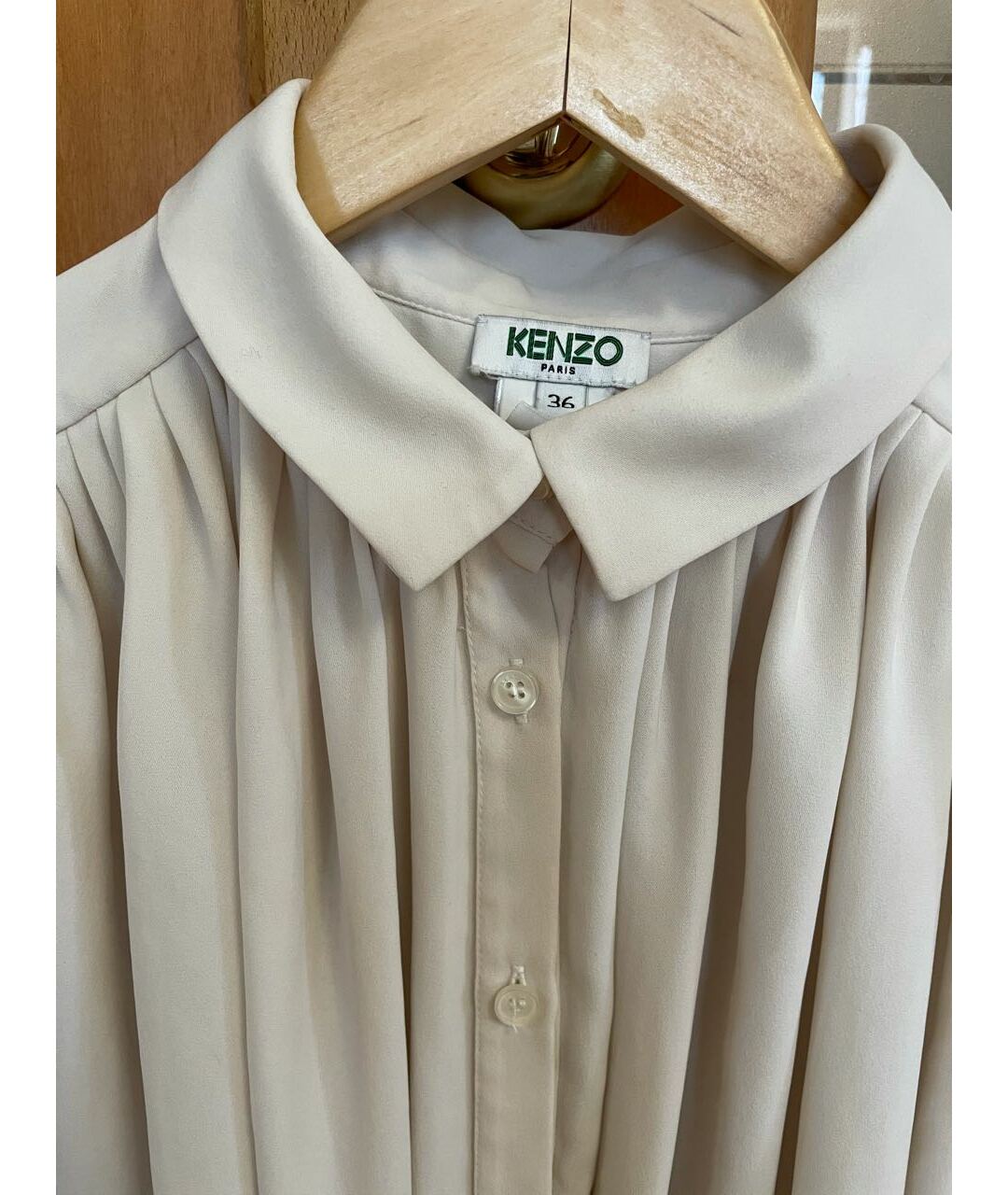 KENZO Белая вискозная рубашка, фото 3