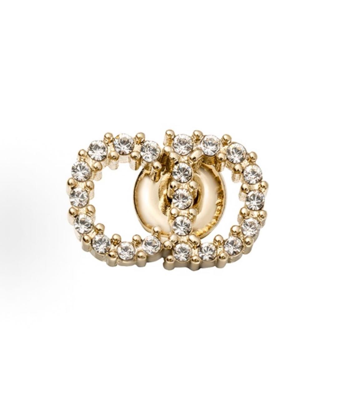 CHRISTIAN DIOR Золотые металлические серьги, фото 2