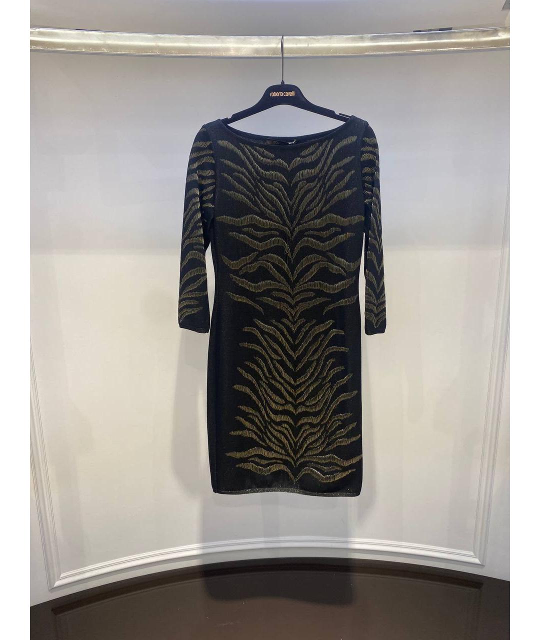 ROBERTO CAVALLI Черное шерстяное платье, фото 4