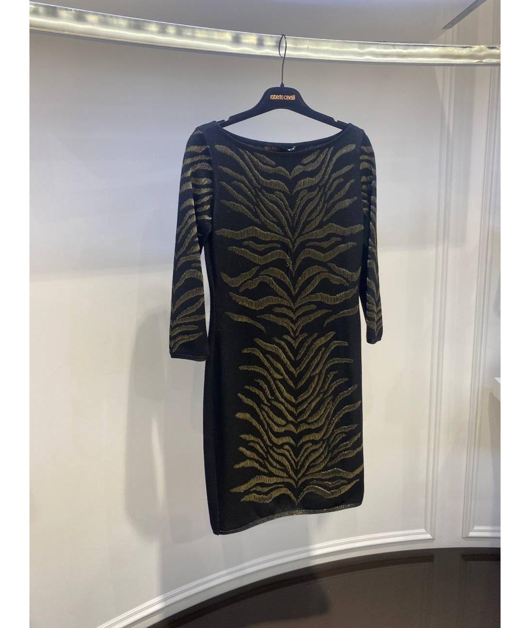 ROBERTO CAVALLI Черное шерстяное платье, фото 2