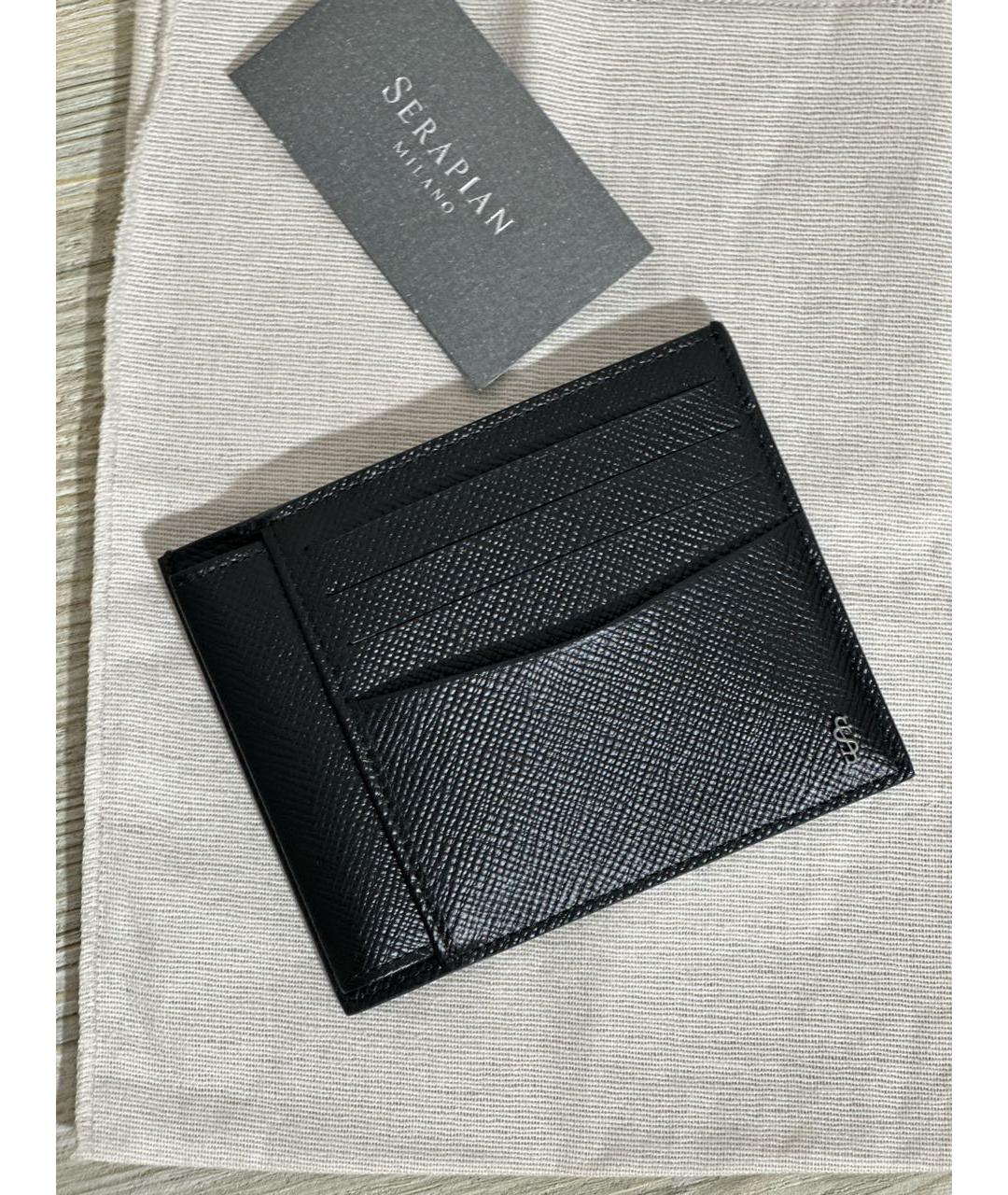SERAPIAN Черный кожаный кардхолдер, фото 8