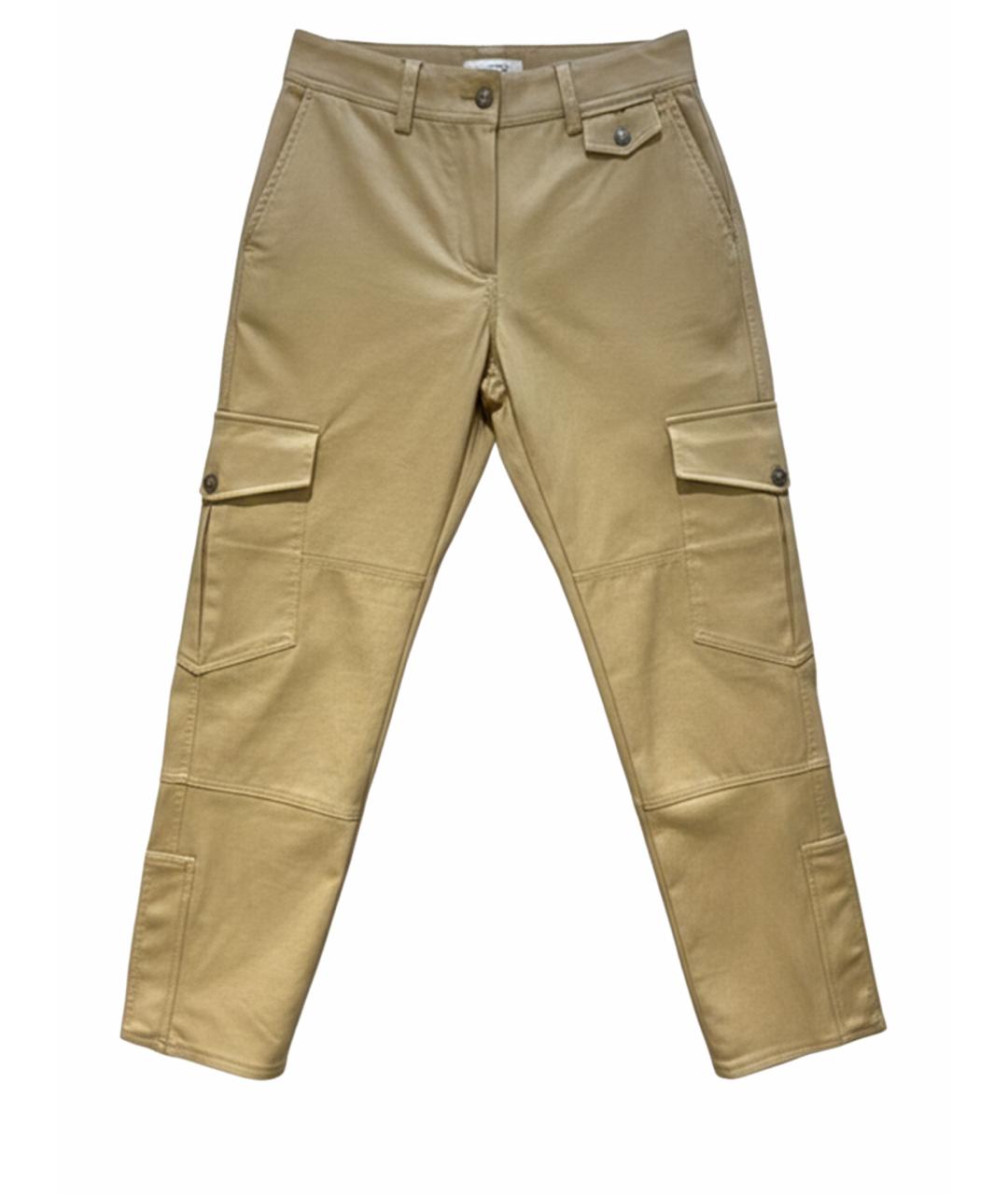 DOLCE&GABBANA Бежевые хлопковые прямые брюки, фото 1