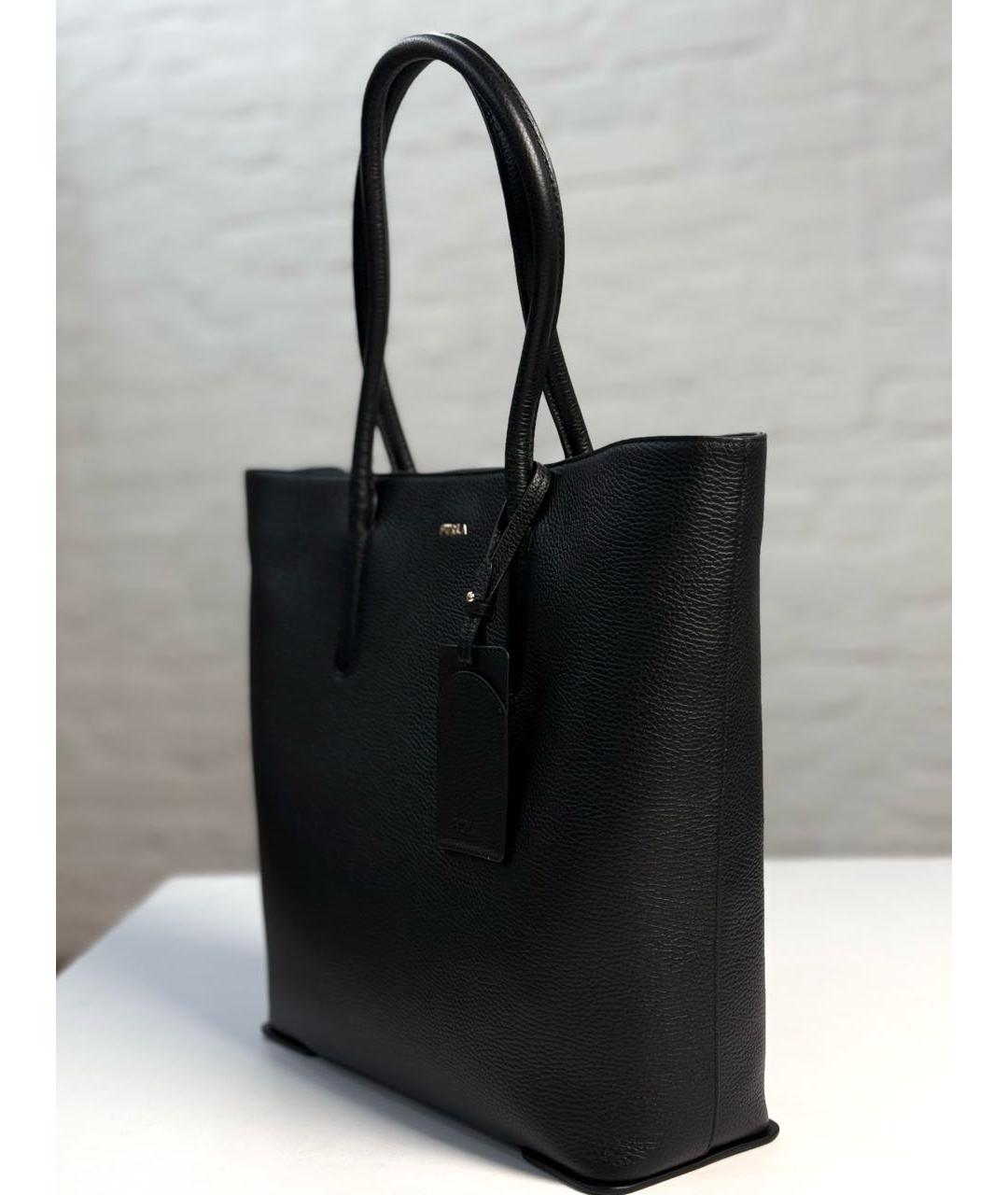 FURLA Черная кожаная сумка с короткими ручками, фото 2