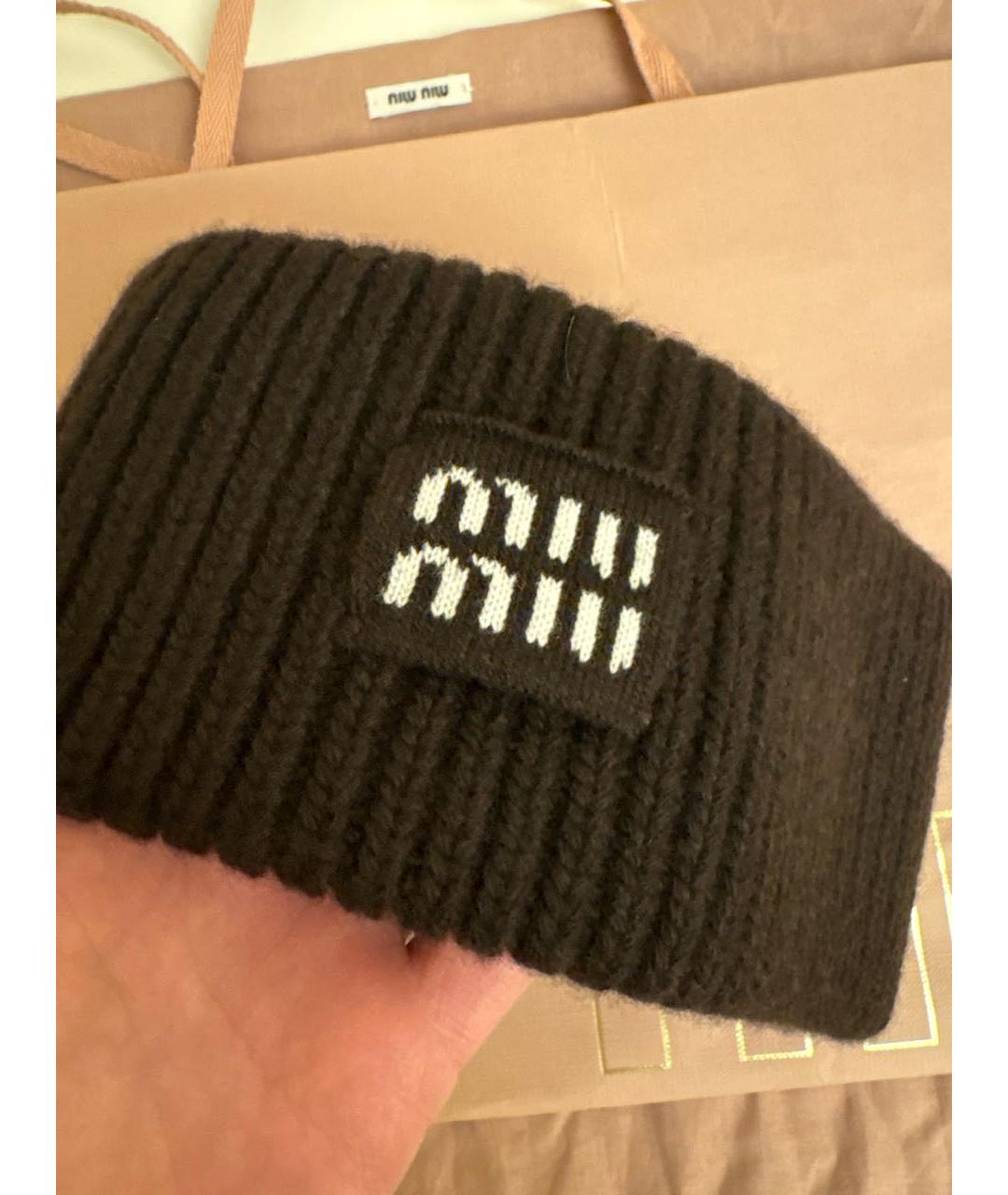 MIU MIU Коричневая повязка на голову, фото 3