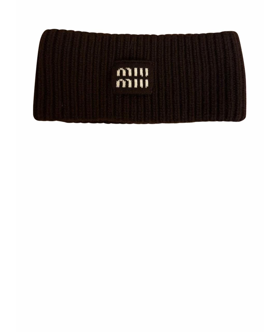 MIU MIU Коричневая повязка на голову, фото 1