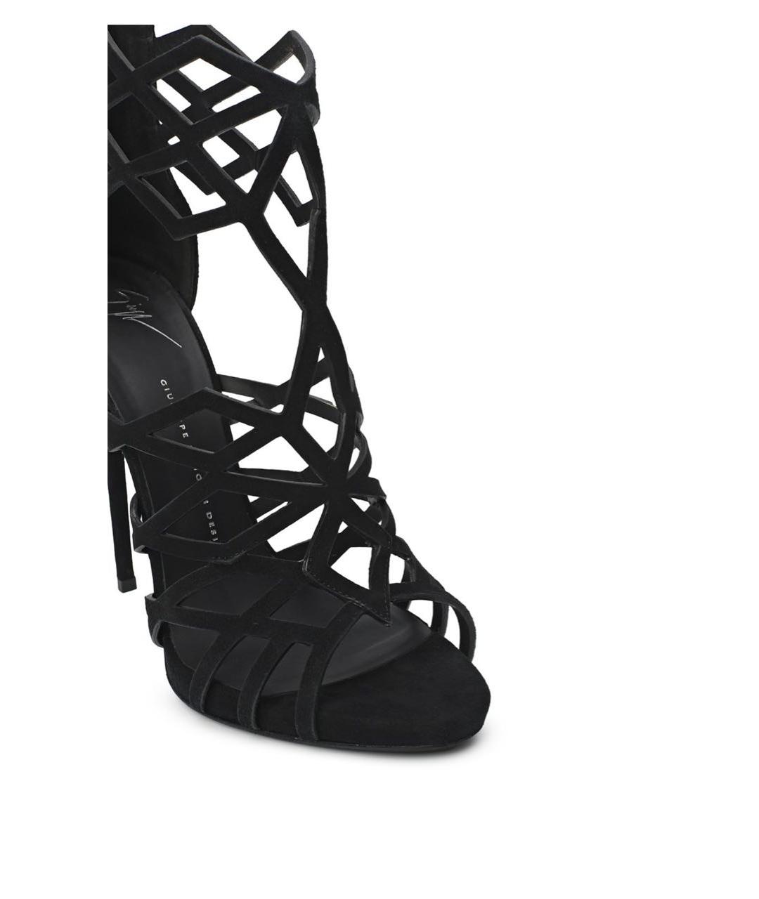 GIUSEPPE ZANOTTI DESIGN Черные замшевые босоножки, фото 5