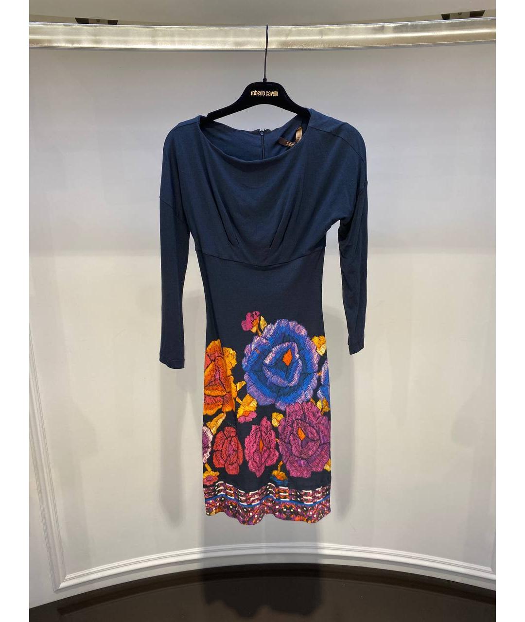 ROBERTO CAVALLI Мульти хлопковое платье, фото 4