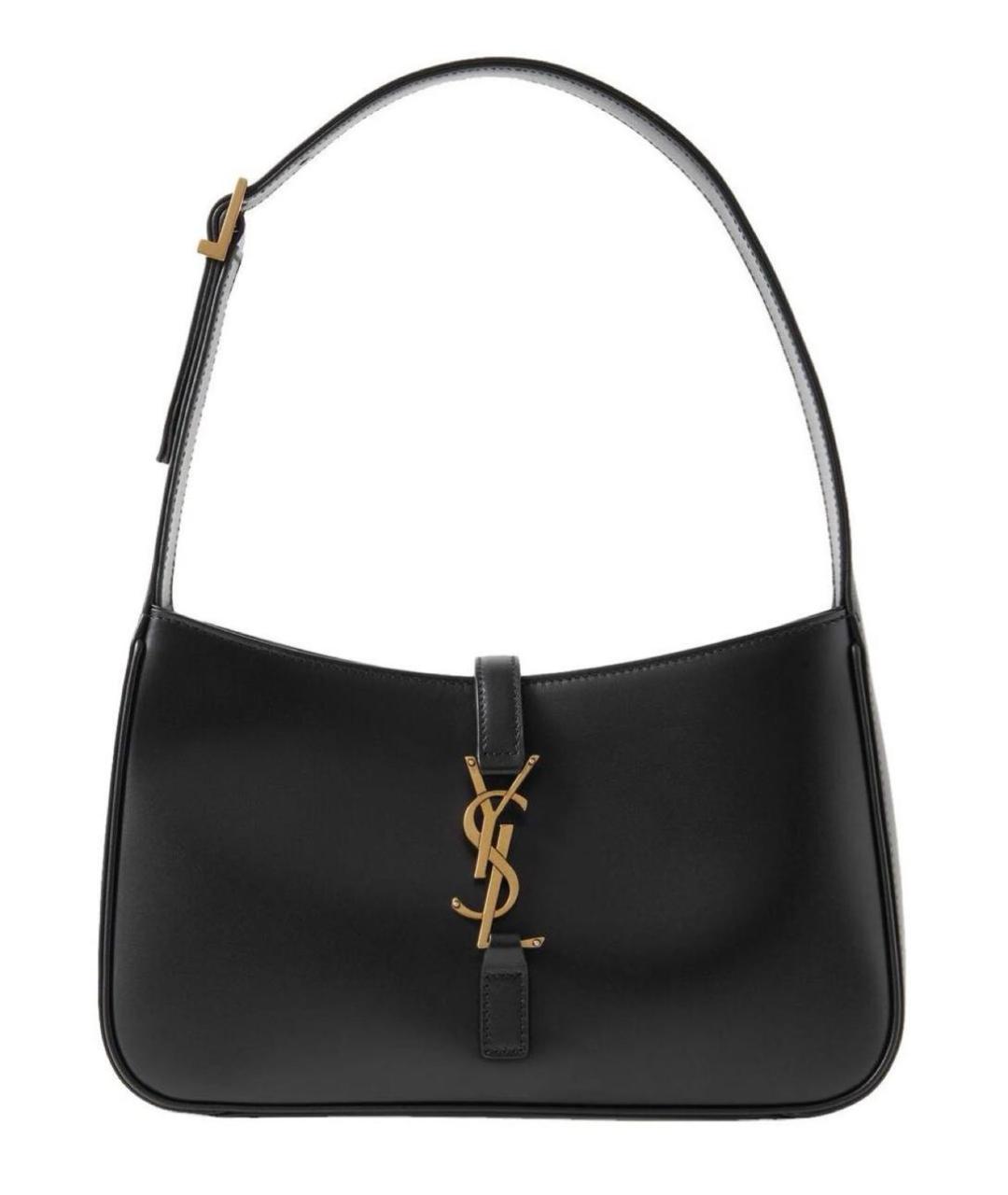 SAINT LAURENT Черная кожаная сумка с короткими ручками, фото 1