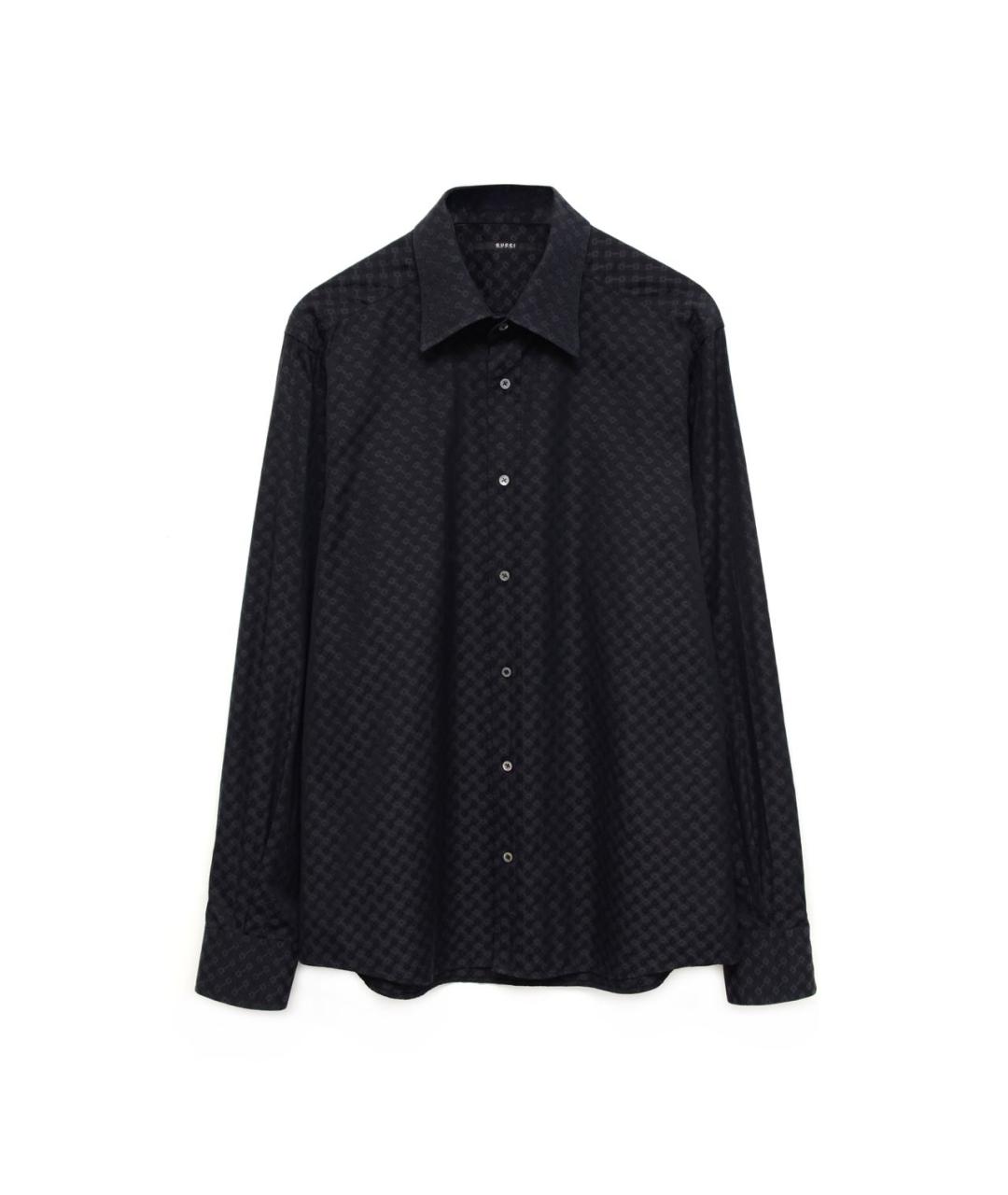 GUCCI Черная хлопковая классическая рубашка, фото 1