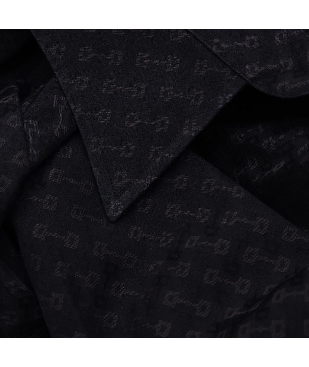 GUCCI Черная хлопковая классическая рубашка, фото 5