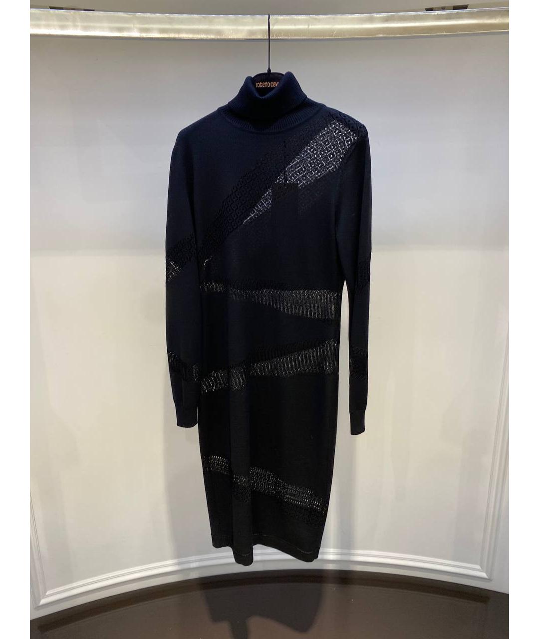 ROBERTO CAVALLI Черное шерстяное платье, фото 4