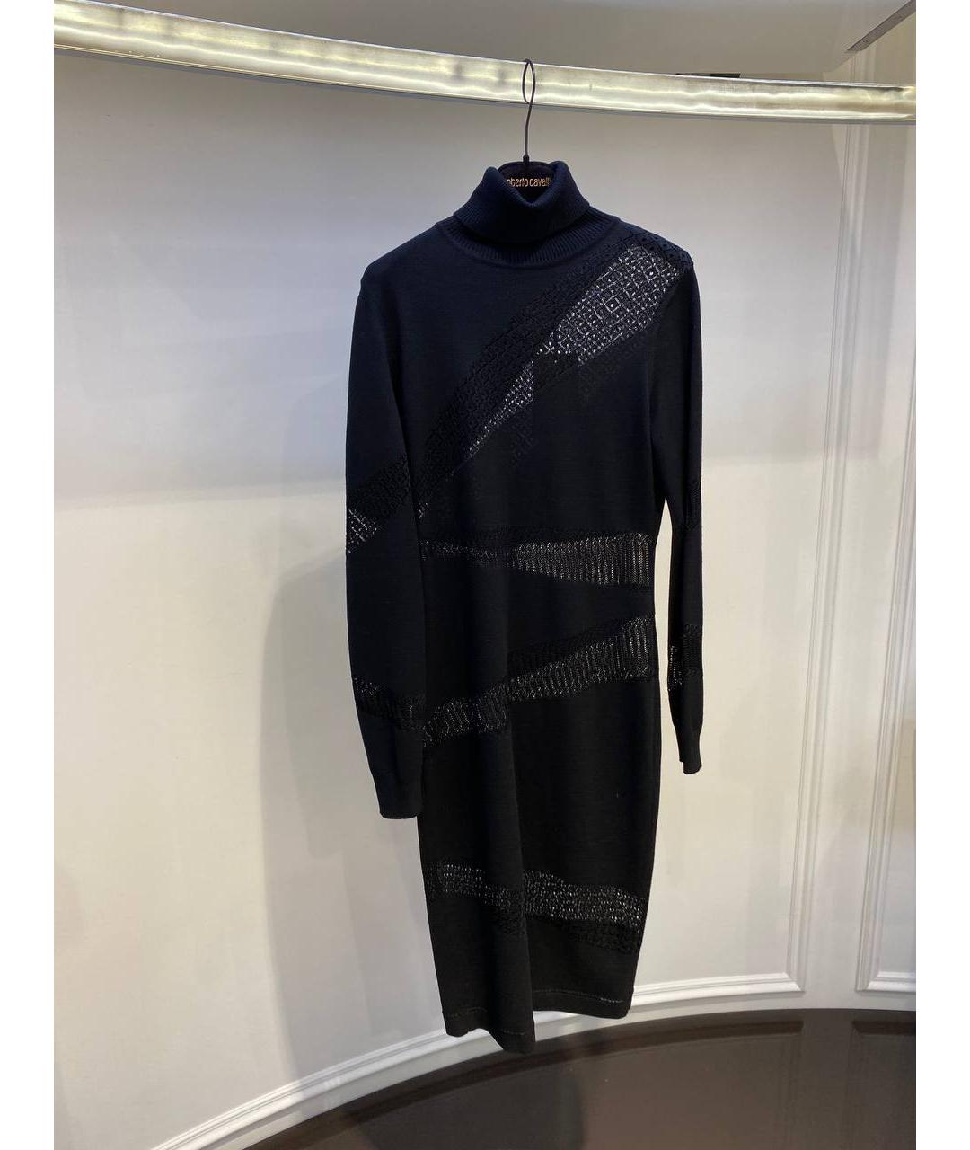 ROBERTO CAVALLI Черное шерстяное платье, фото 2