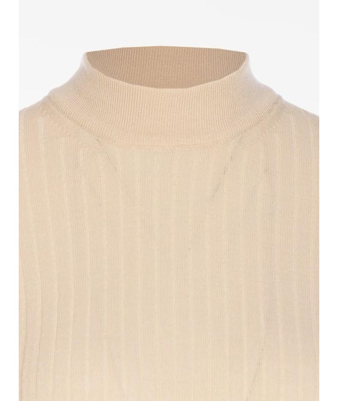 FENDI Бежевый шерстяной джемпер / свитер, фото 3