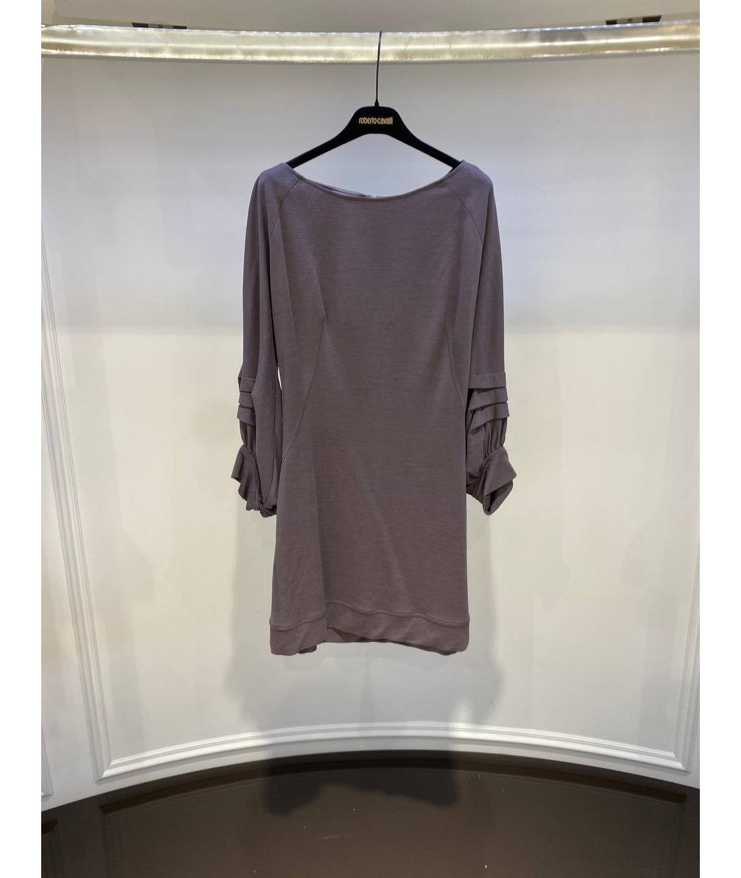 ROBERTO CAVALLI Коричневое вискозное повседневное платье, фото 4