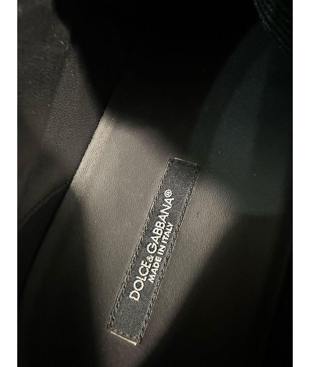 DOLCE&GABBANA Черные кожаные низкие кроссовки / кеды, фото 5